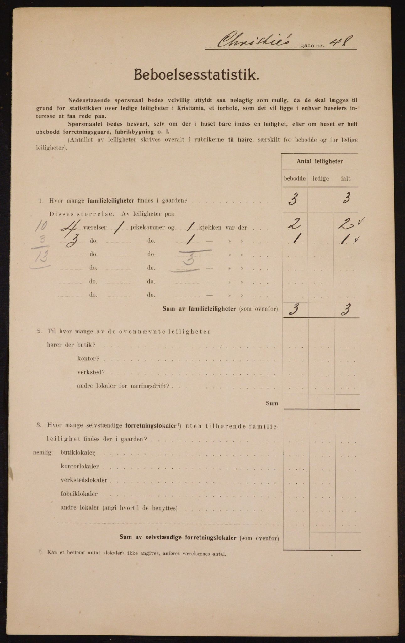 OBA, Municipal Census 1910 for Kristiania, 1910, p. 12198