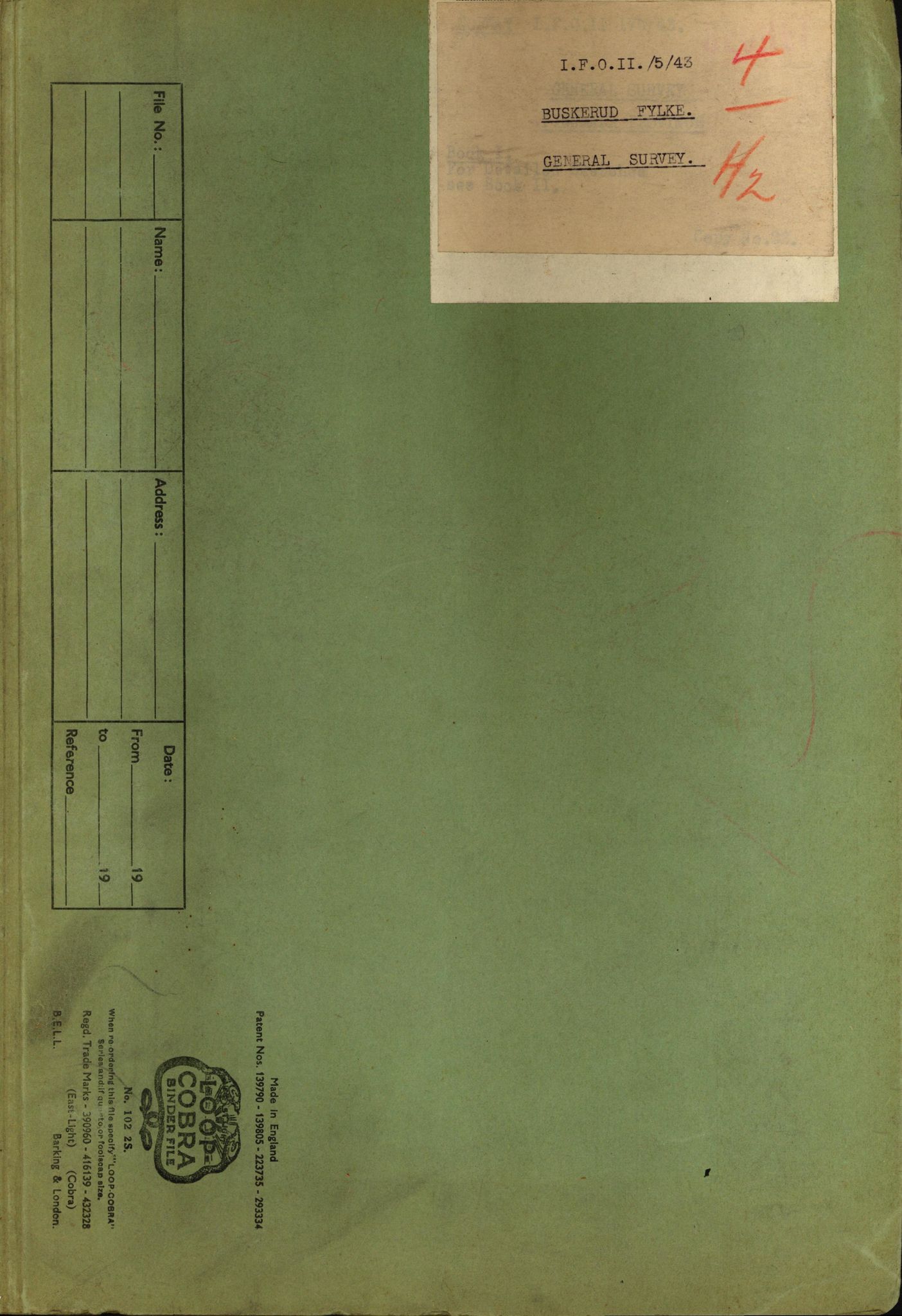 Forsvaret, Forsvarets overkommando II, RA/RAFA-3915/D/Dd/L0003: Buskerud, 1943-1945, p. 1