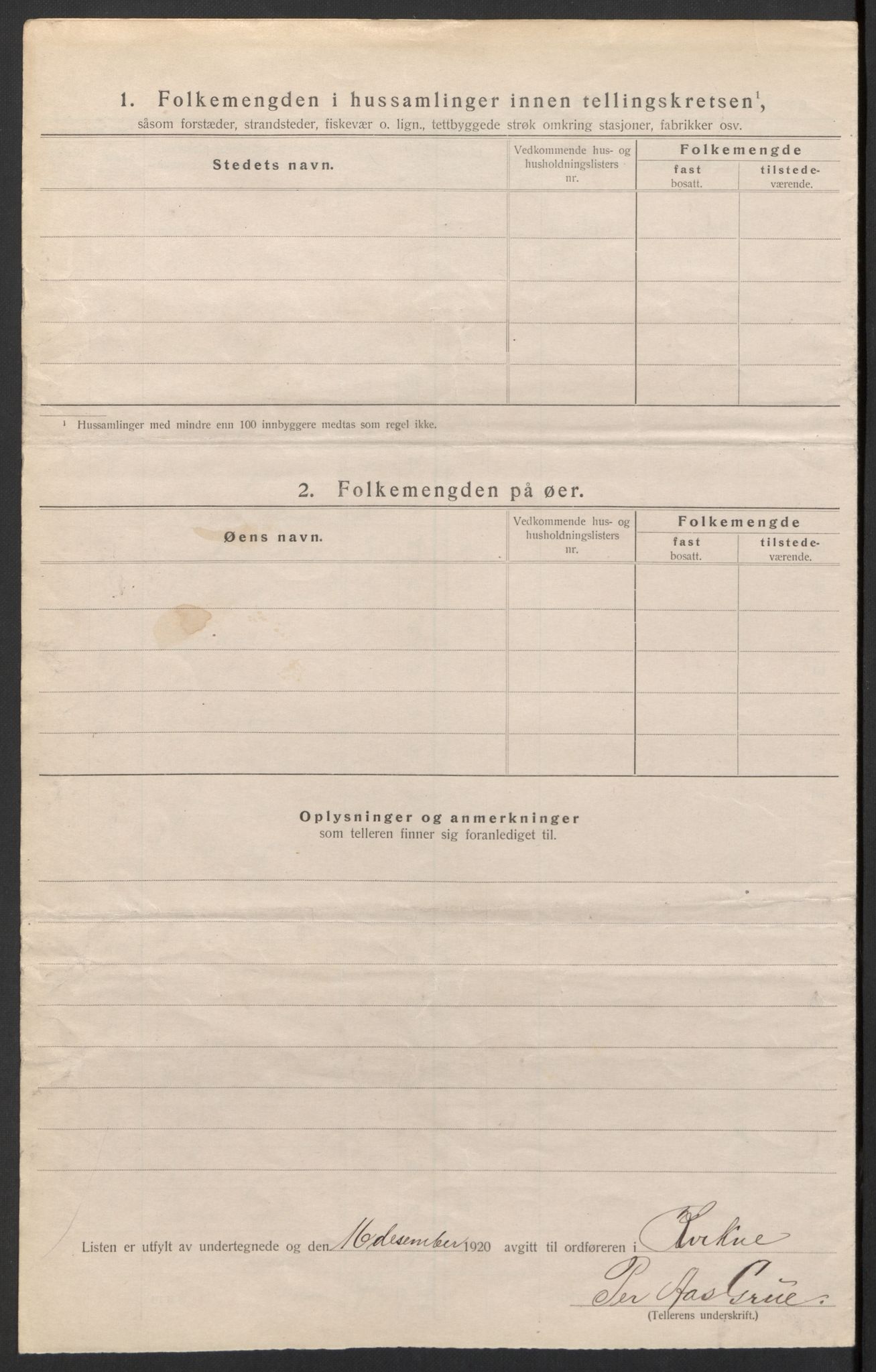 SAH, 1920 census for Kvikne, 1920, p. 11