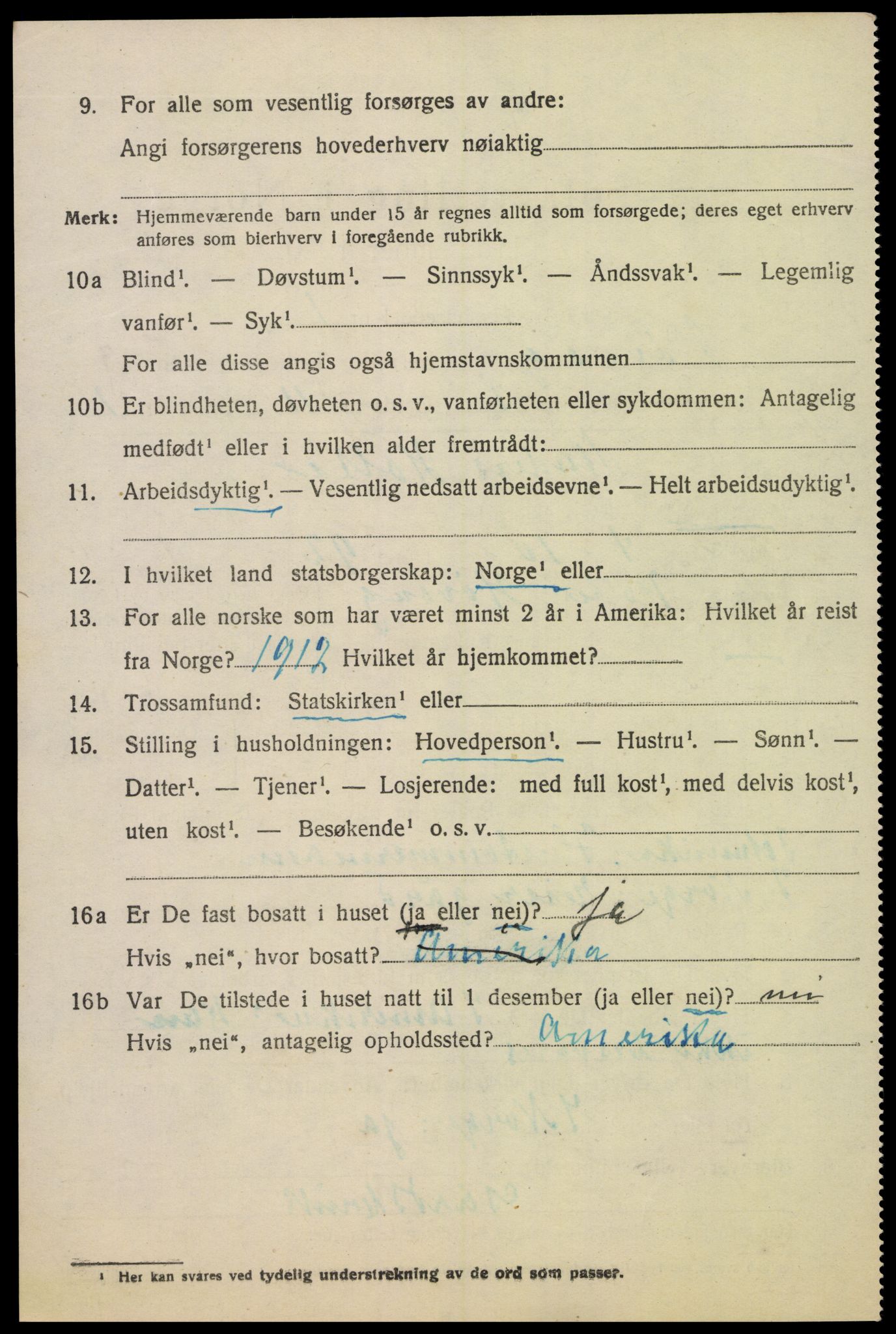 SAK, 1920 census for Høvåg, 1920, p. 1491