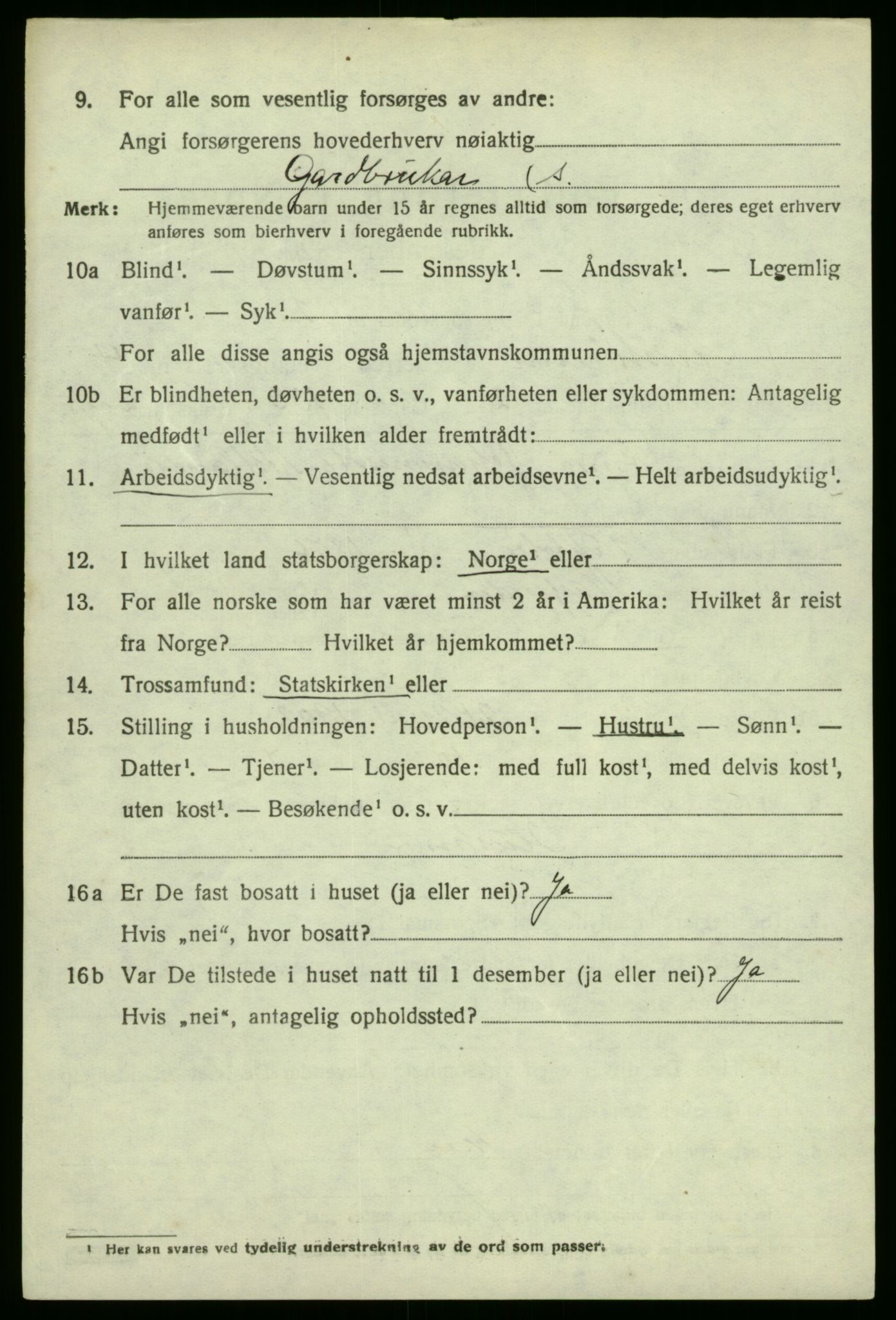 SAB, 1920 census for Austrheim, 1920, p. 1781