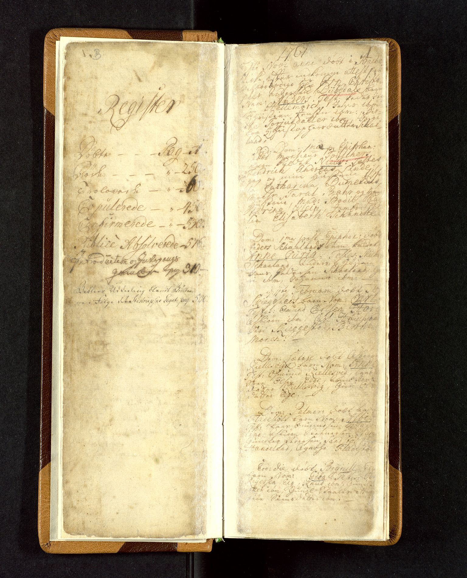 Lund sokneprestkontor, SAST/A-101809/S06/L0003: Parish register (official) no. A 3, 1761-1801, p. 1