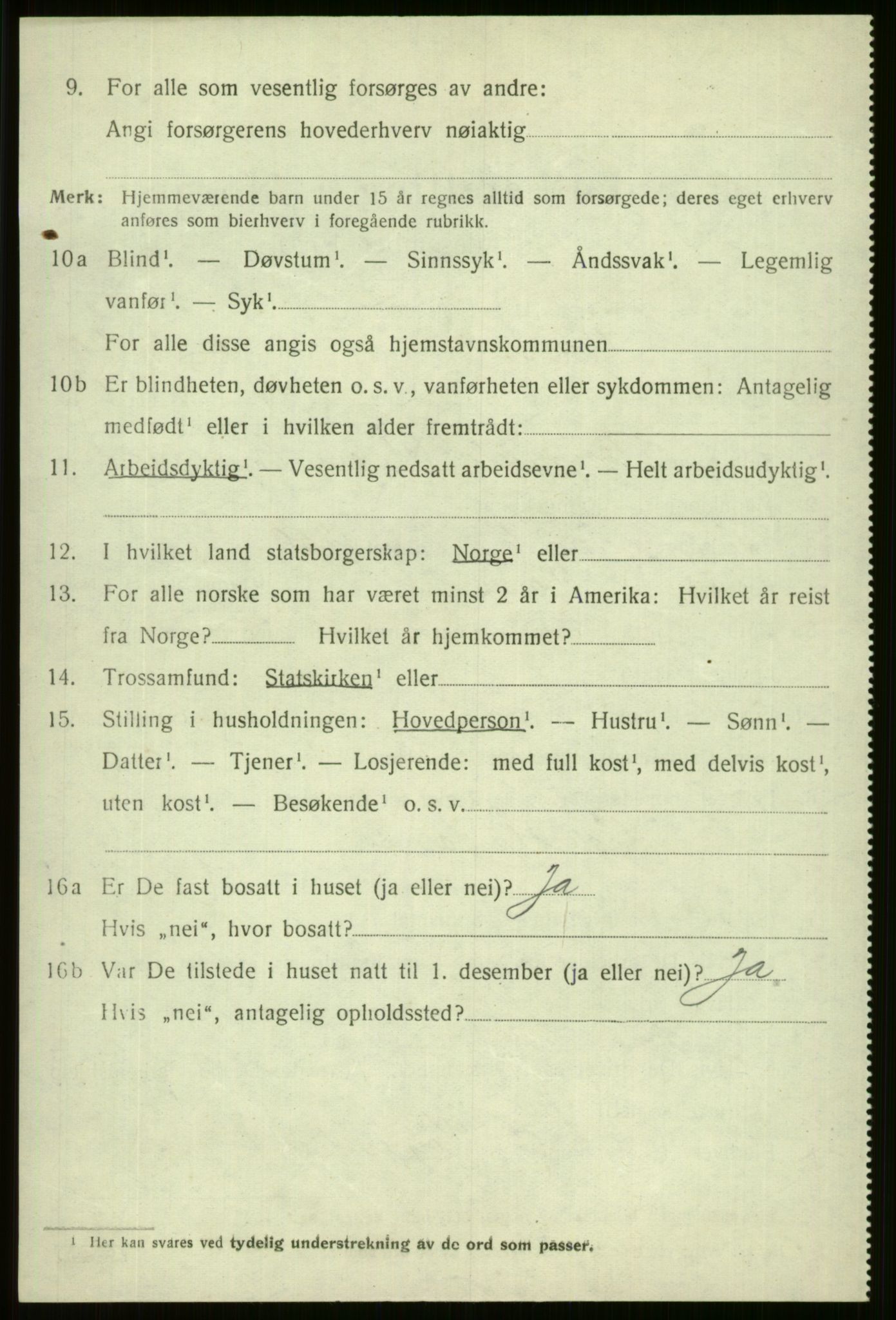 SAB, 1920 census for Voss, 1920, p. 14740