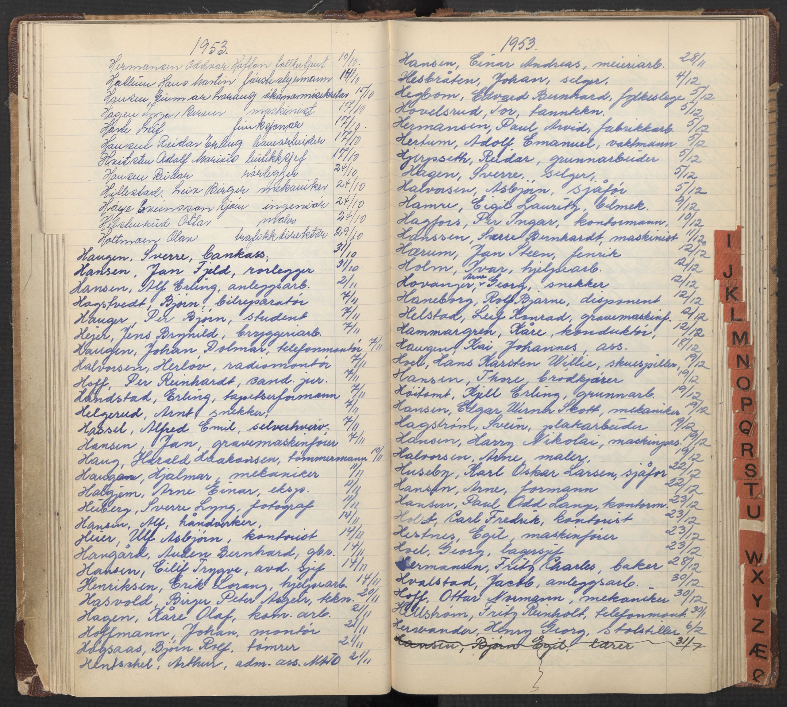 Oslo byfogd avd. I, AV/SAO-A-10220/L/La/L0008: Vigselsregister, 1951-1954, p. 57