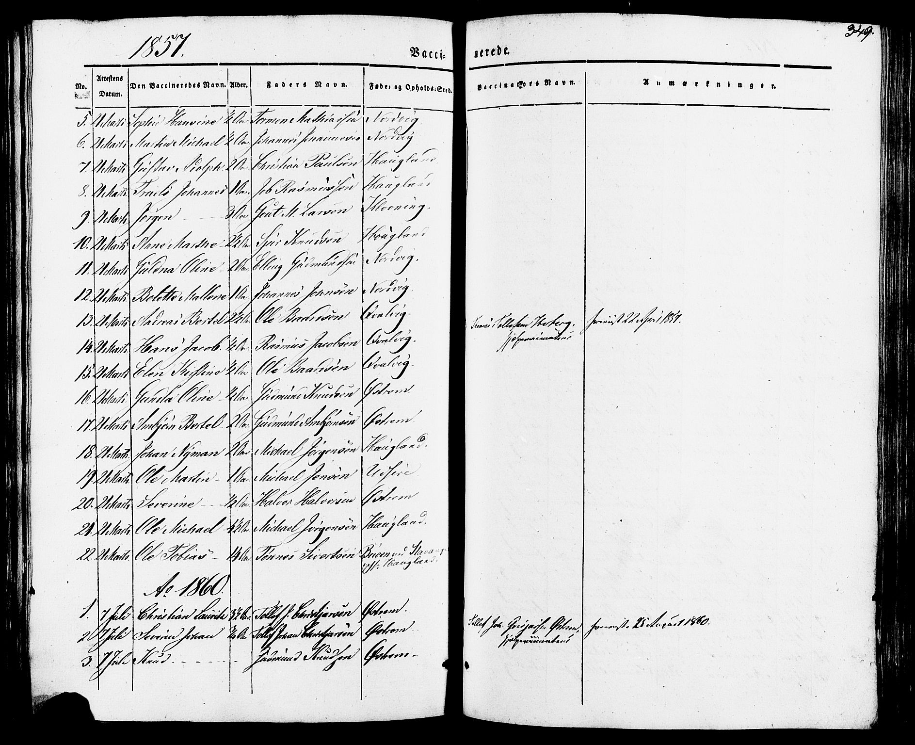 Torvastad sokneprestkontor, AV/SAST-A -101857/H/Ha/Haa/L0007: Parish register (official) no. A 7, 1838-1882, p. 349