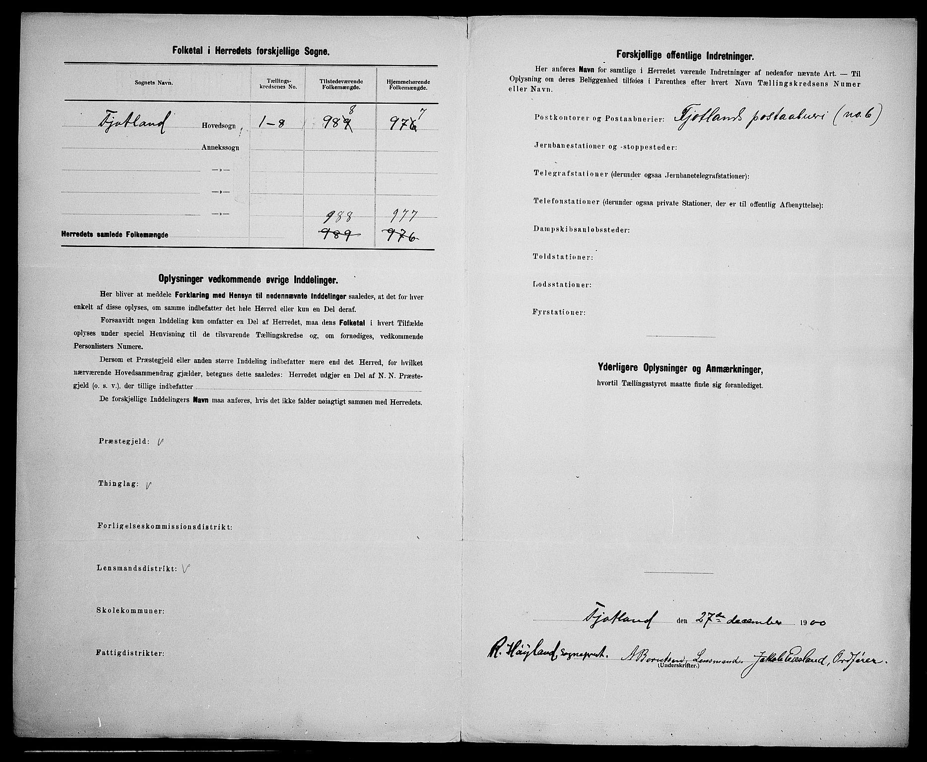 SAK, 1900 census for Fjotland, 1900, p. 3