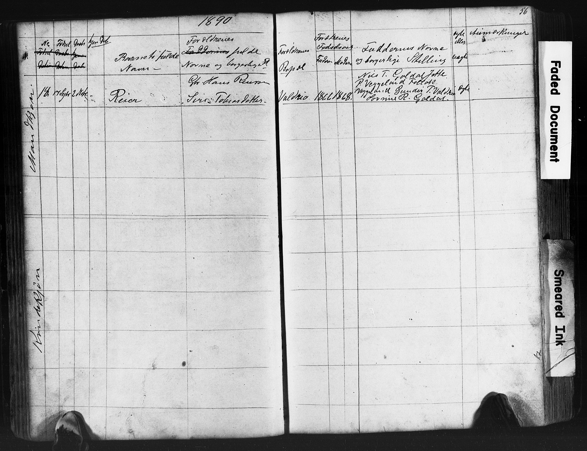 Fjotland sokneprestkontor, AV/SAK-1111-0010/F/Fb/L0003: Parish register (copy) no. B 3, 1872-1924, p. 56