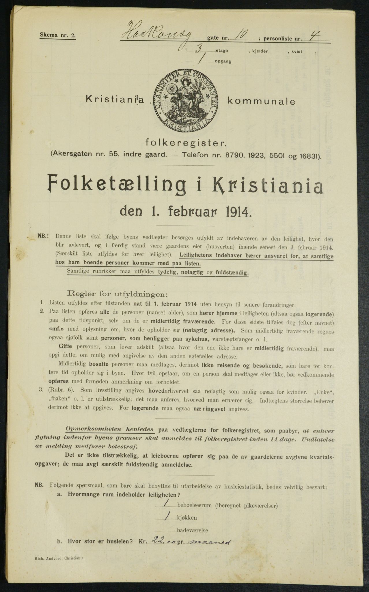 OBA, Municipal Census 1914 for Kristiania, 1914, p. 42775