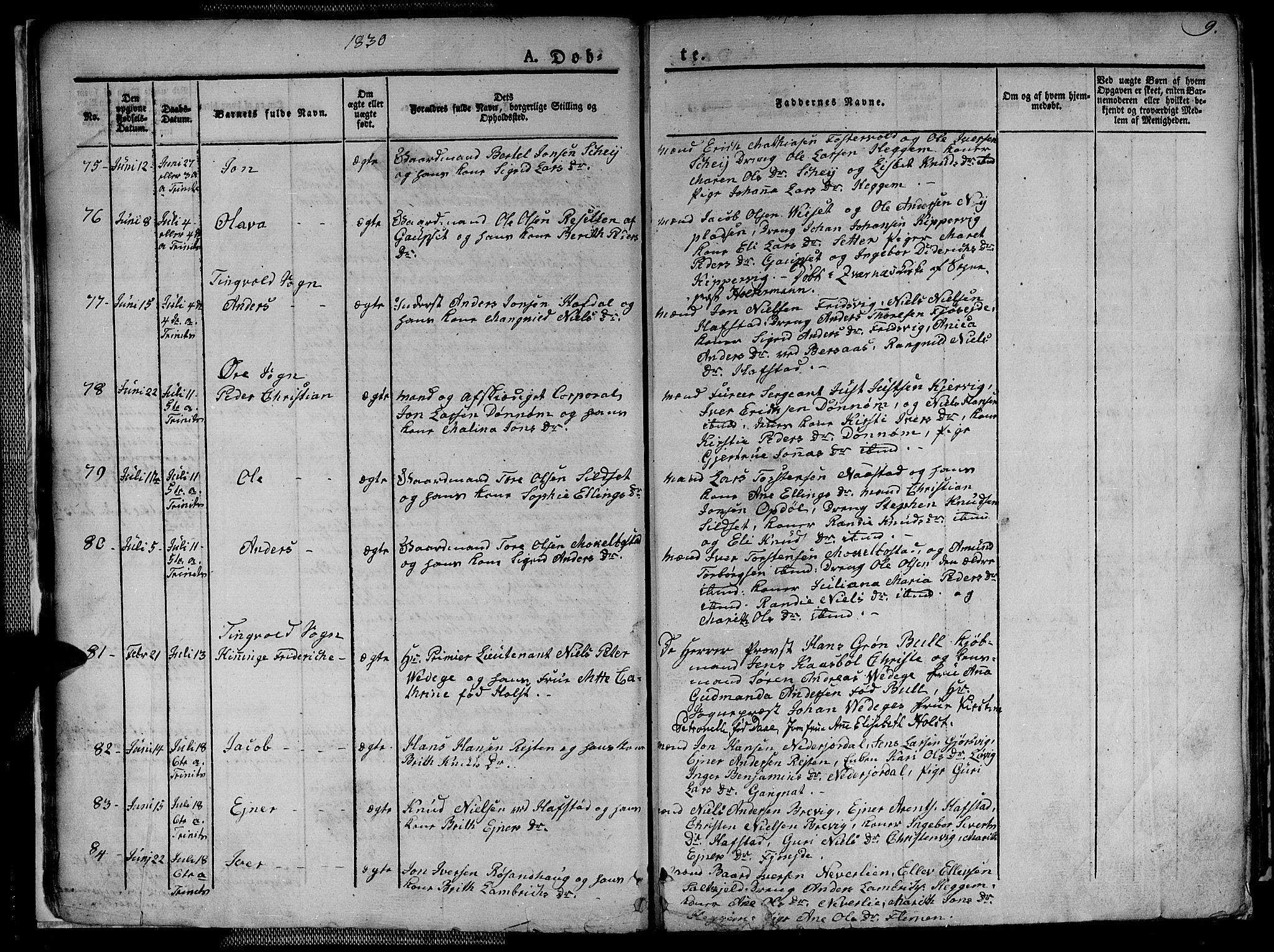 Ministerialprotokoller, klokkerbøker og fødselsregistre - Møre og Romsdal, SAT/A-1454/586/L0983: Parish register (official) no. 586A09, 1829-1843, p. 9