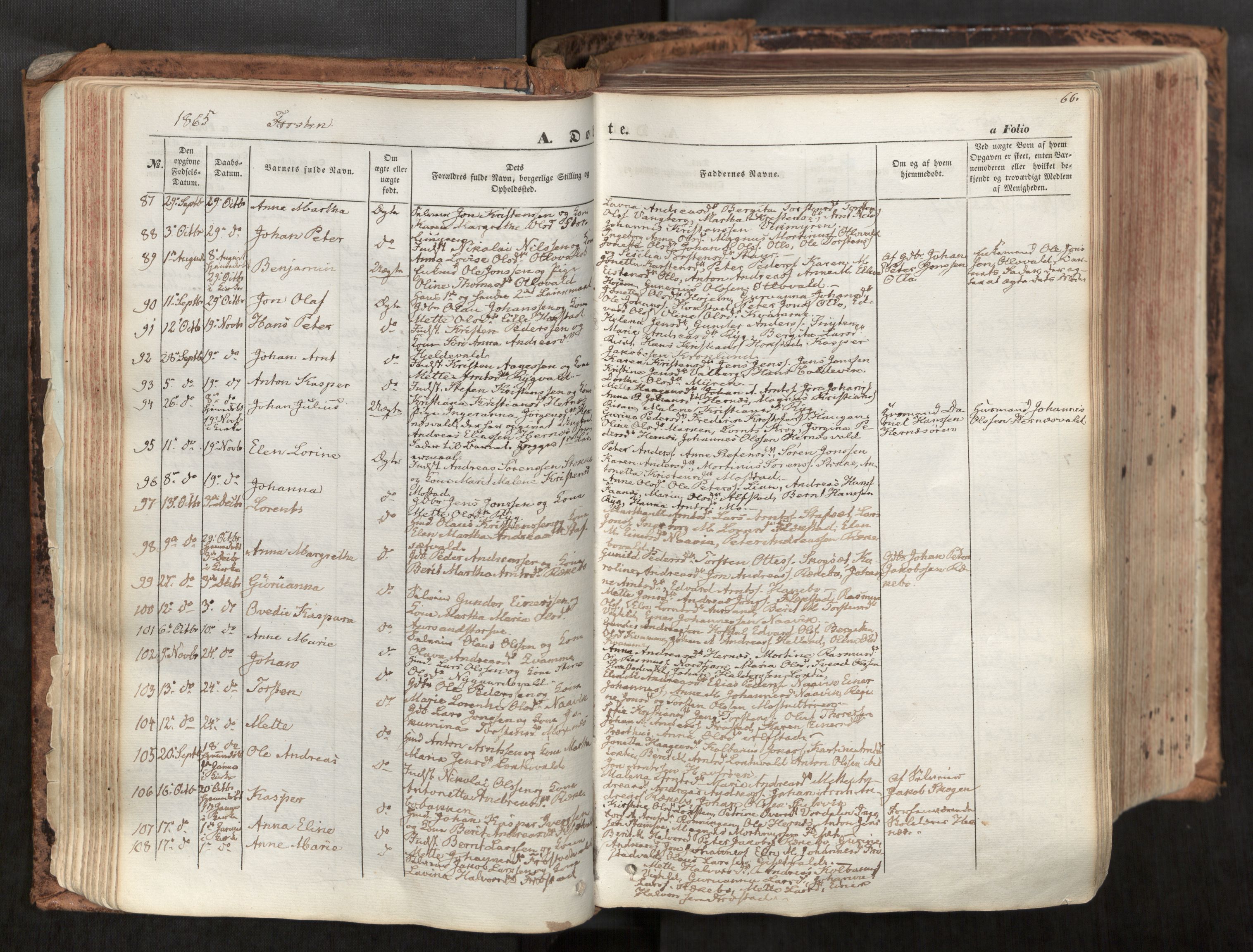 Ministerialprotokoller, klokkerbøker og fødselsregistre - Nord-Trøndelag, SAT/A-1458/713/L0116: Parish register (official) no. 713A07, 1850-1877, p. 66