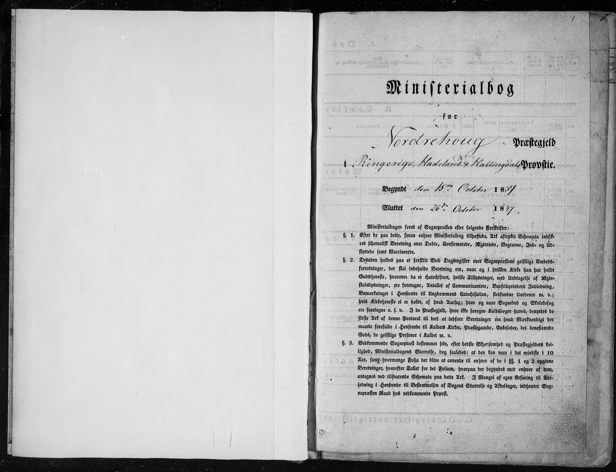 Norderhov kirkebøker, SAKO/A-237/F/Fa/L0010: Parish register (official) no. 10, 1837-1847, p. 1