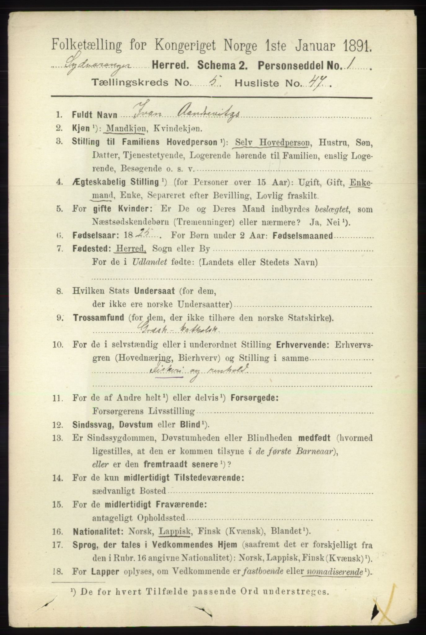 RA, 1891 census for 2030 Sør-Varanger, 1891, p. 1846