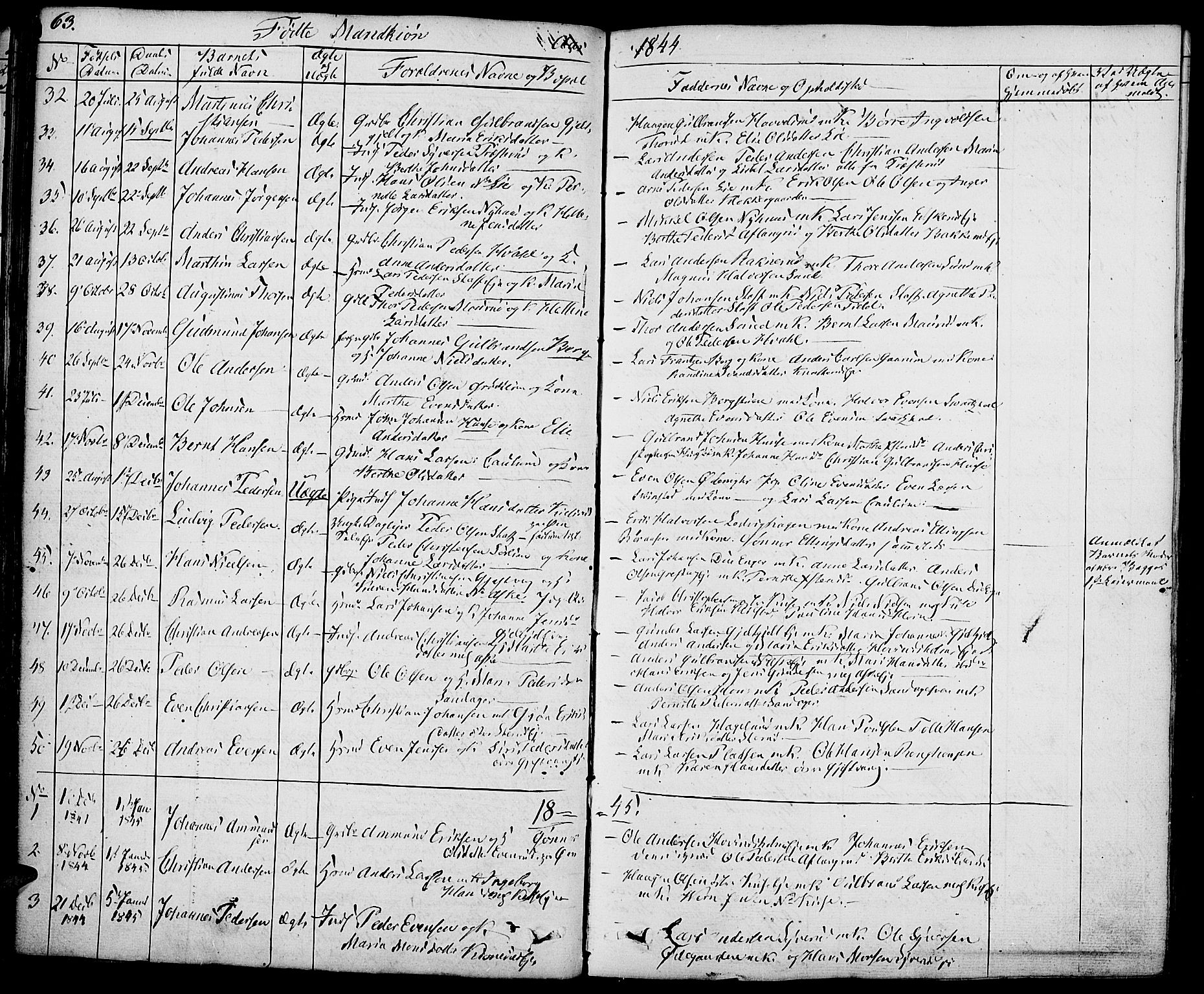 Nes prestekontor, Hedmark, SAH/PREST-020/K/Ka/L0003: Parish register (official) no. 3, 1827-1851, p. 63
