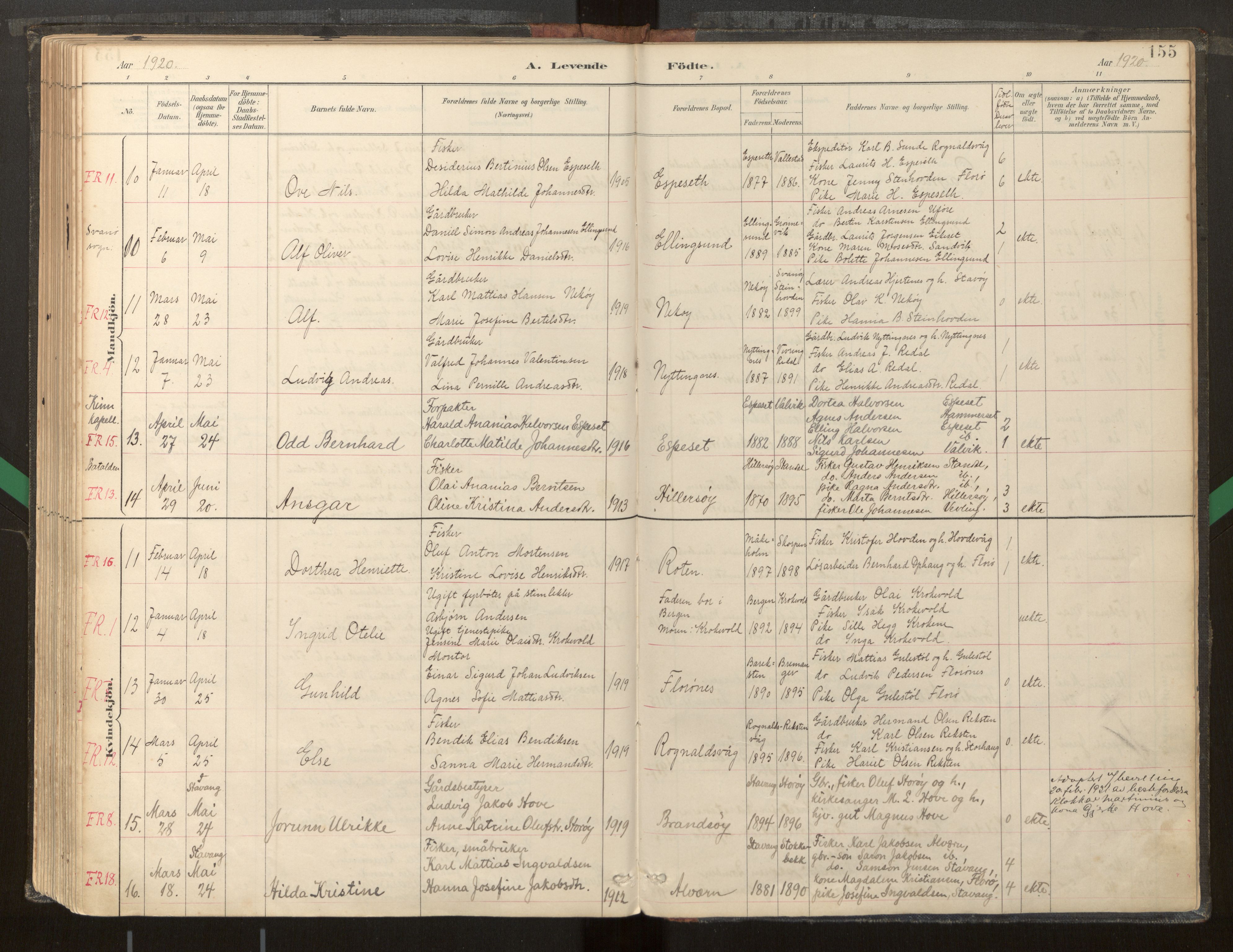 Kinn sokneprestembete, AV/SAB-A-80801/H/Haa/Haab/L0001: Parish register (official) no. B 1, 1886-1921, p. 155