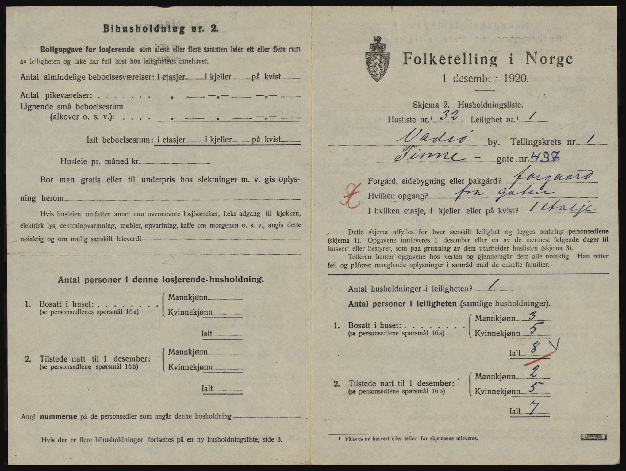 SATØ, 1920 census for Vadsø, 1920, p. 658