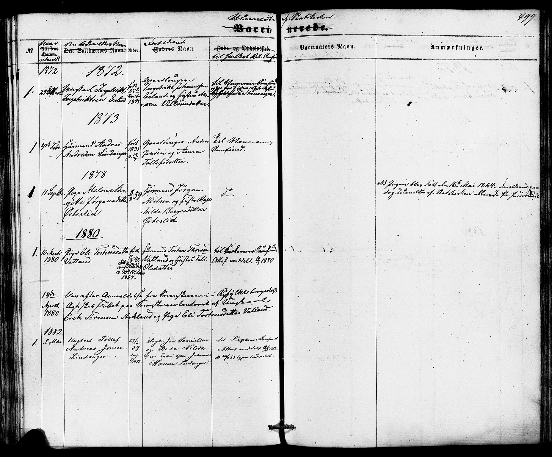 Skjold sokneprestkontor, SAST/A-101847/H/Ha/Haa/L0008: Parish register (official) no. A 8, 1856-1882, p. 499