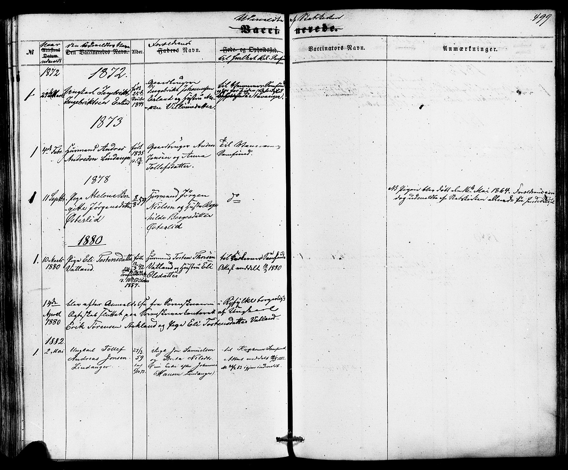 Skjold sokneprestkontor, AV/SAST-A-101847/H/Ha/Haa/L0008: Parish register (official) no. A 8, 1856-1882, p. 499