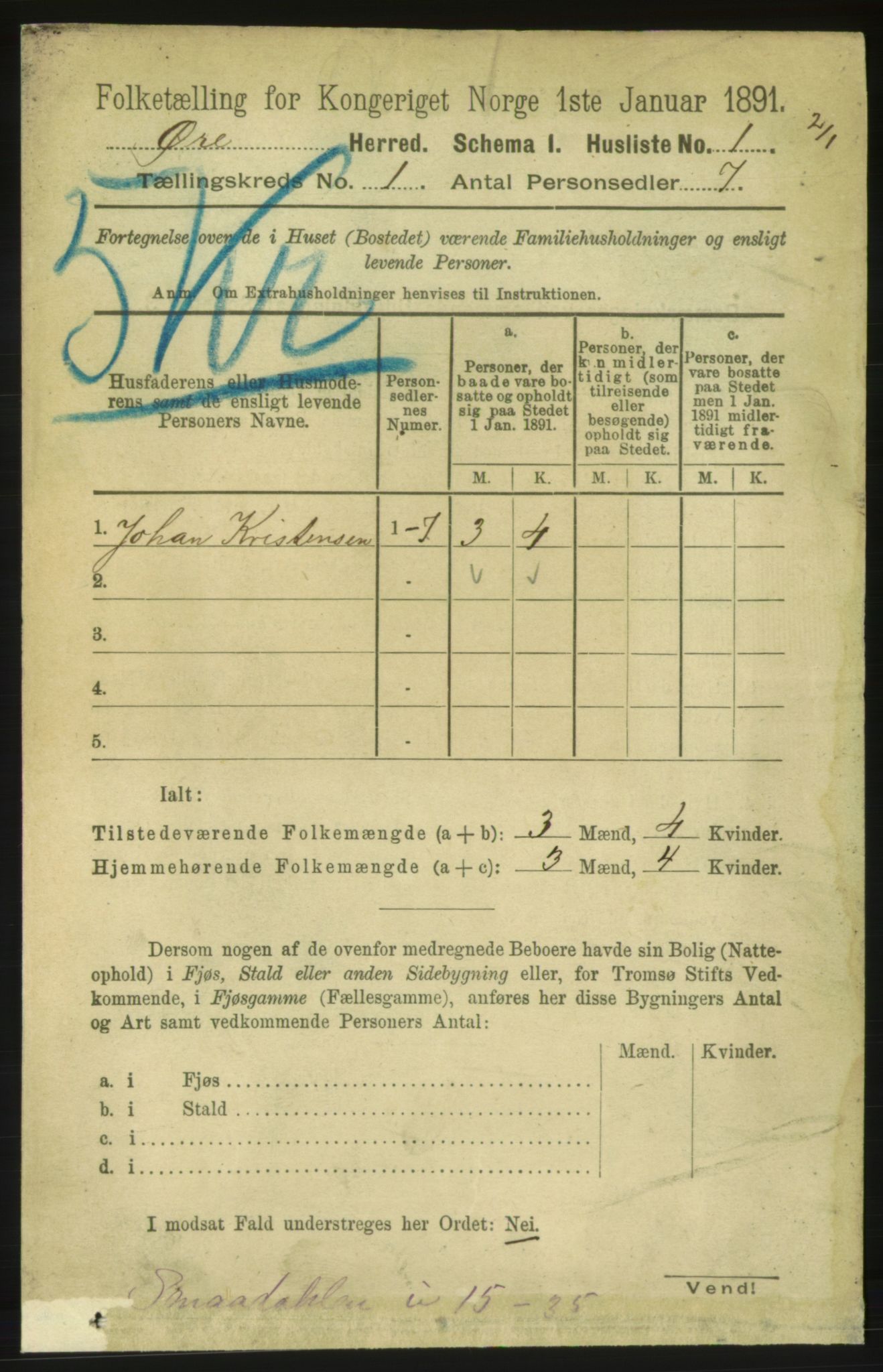 RA, 1891 census for 1558 Øre, 1891, p. 18