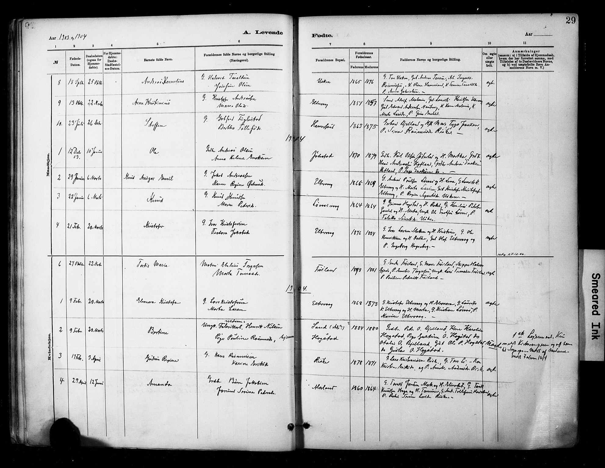 Hetland sokneprestkontor, AV/SAST-A-101826/30/30BA/L0010: Parish register (official) no. A 10, 1882-1925, p. 29