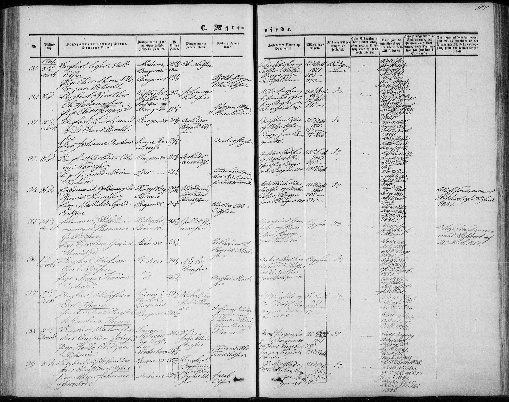 Bragernes kirkebøker, AV/SAKO-A-6/F/Fc/L0002: Parish register (official) no. III 2, 1854-1865, p. 117