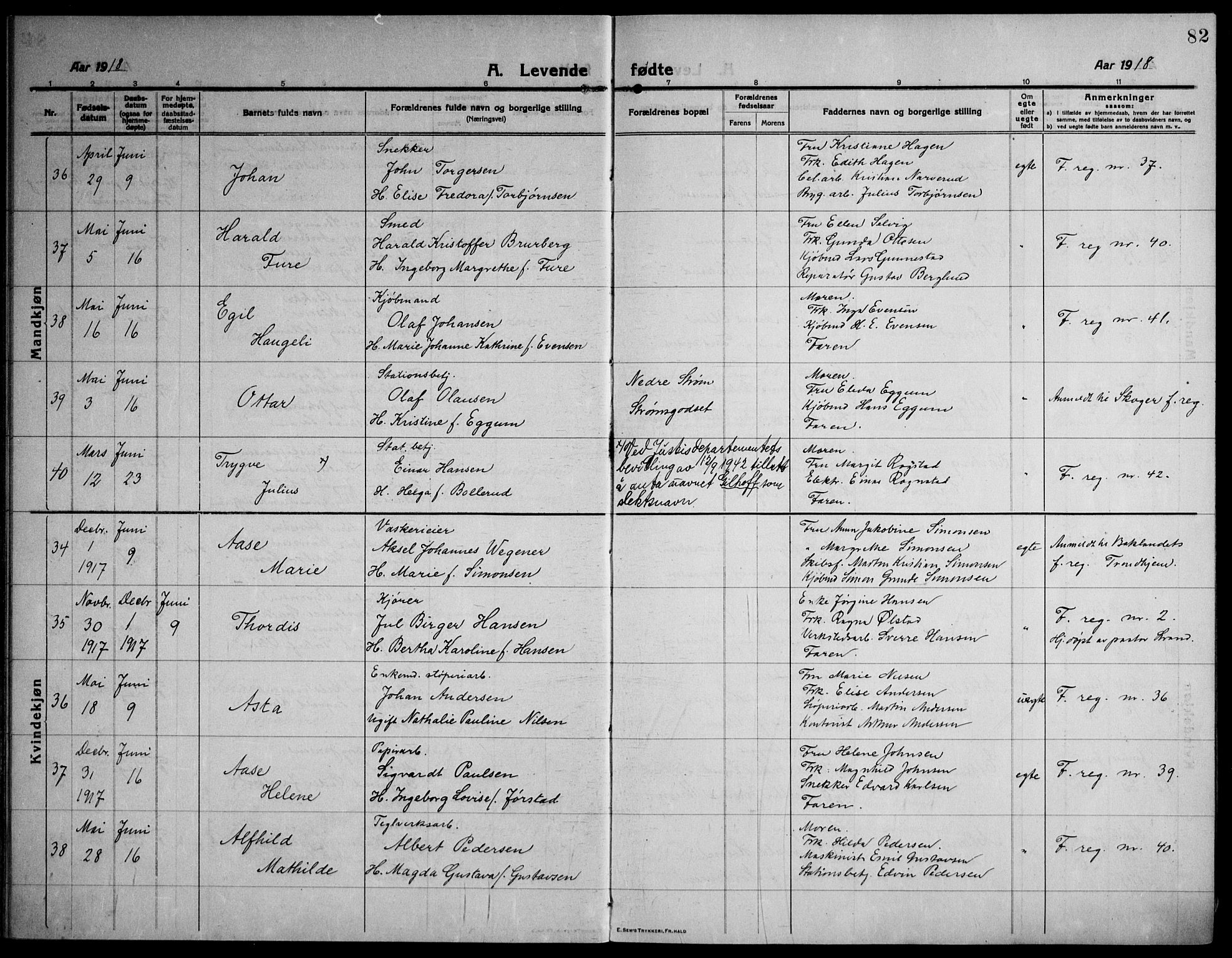 Strømsø kirkebøker, AV/SAKO-A-246/F/Fa/L0029: Parish register (official) no. I 27, 1915-1930, p. 82