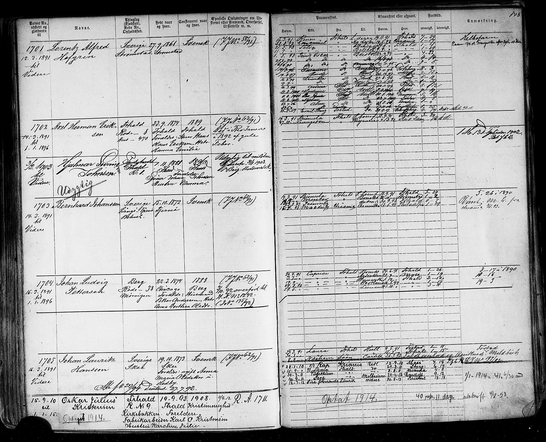 Halden mønstringskontor, AV/SAO-A-10569a/F/Fc/Fca/L0003: Annotasjonsrulle, 1875-1910, p. 157