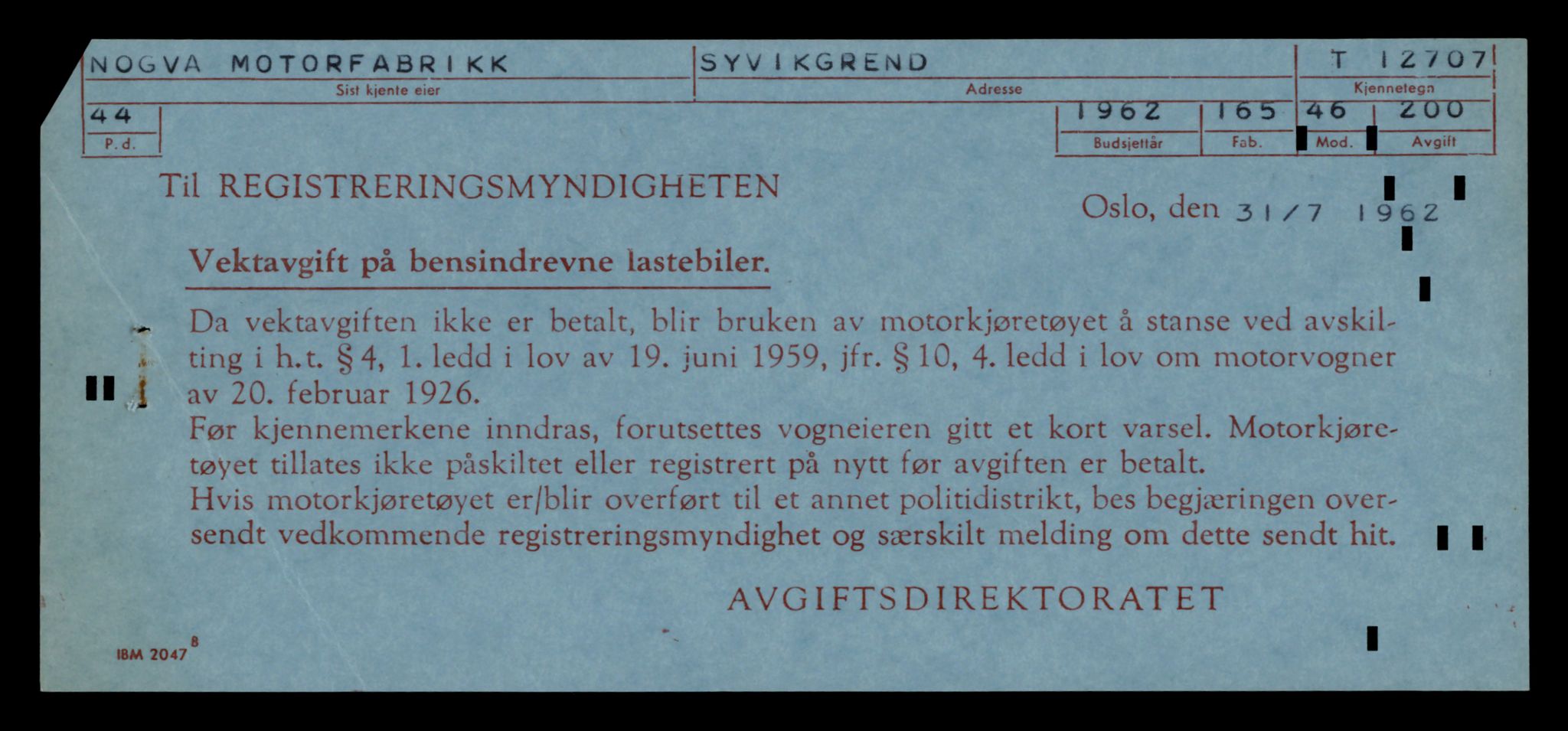 Møre og Romsdal vegkontor - Ålesund trafikkstasjon, AV/SAT-A-4099/F/Fe/L0035: Registreringskort for kjøretøy T 12653 - T 12829, 1927-1998, p. 1030