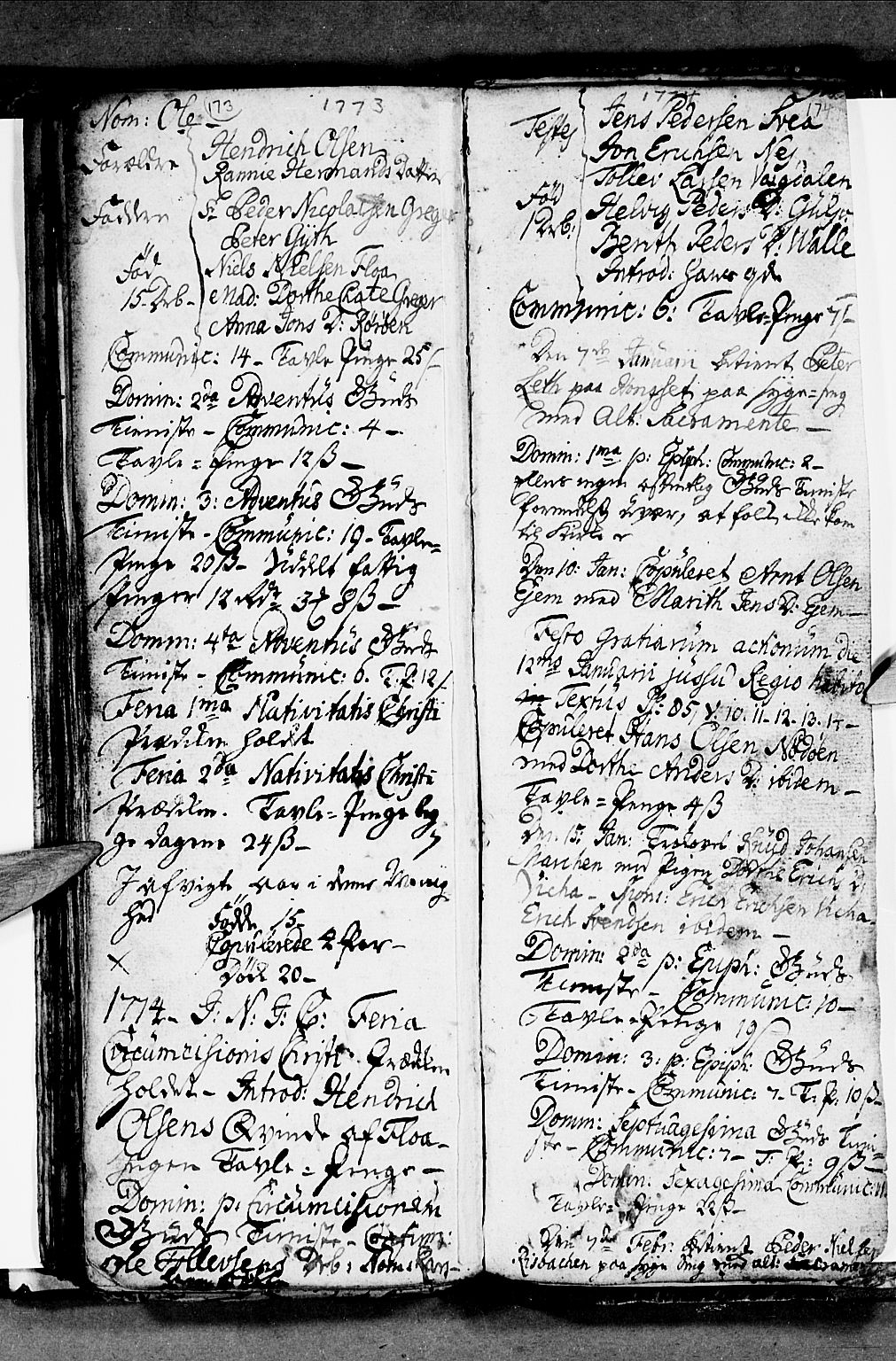 Ministerialprotokoller, klokkerbøker og fødselsregistre - Nordland, SAT/A-1459/816/L0237: Parish register (official) no. 816A03, 1757-1776, p. 173-174