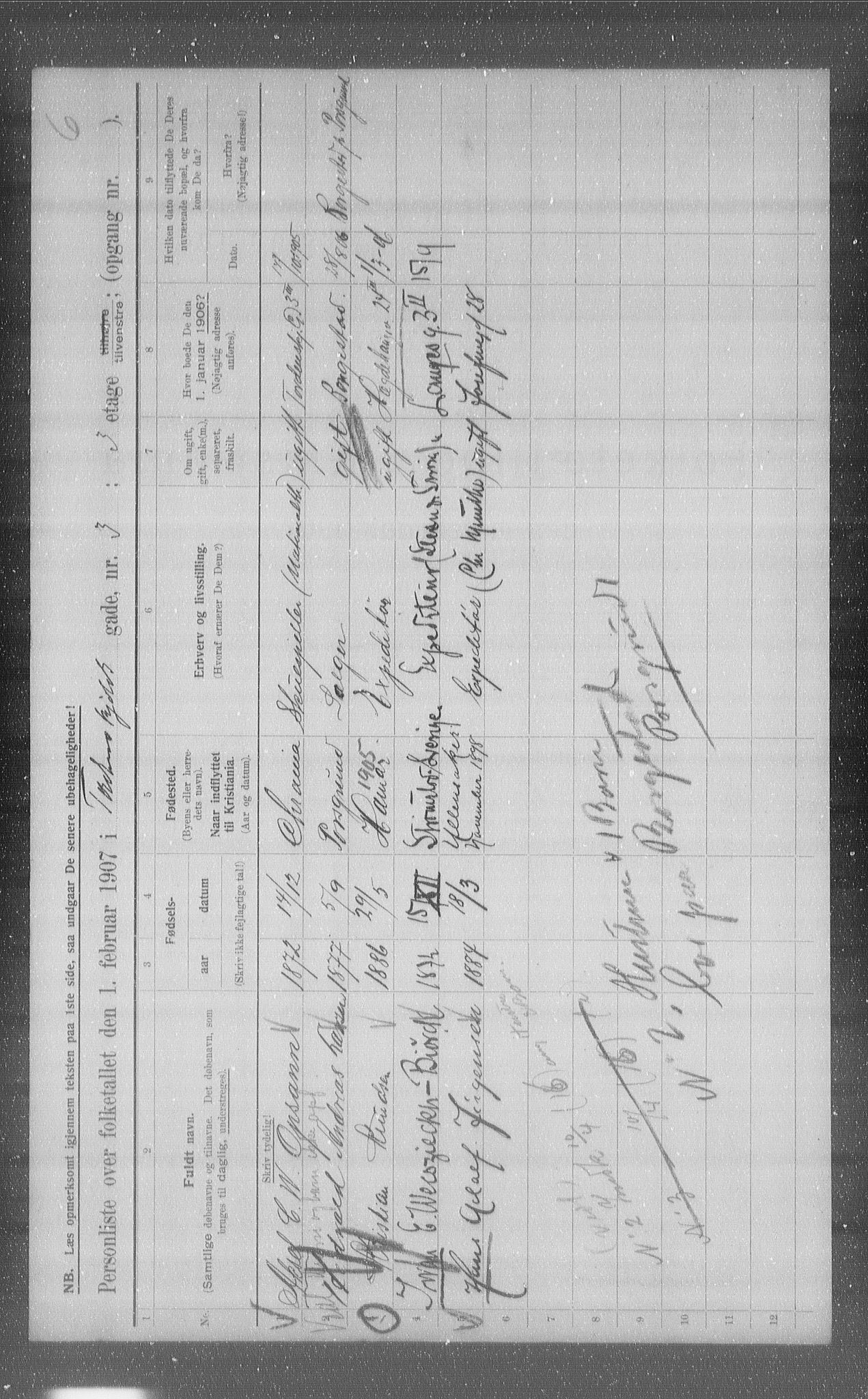 OBA, Municipal Census 1907 for Kristiania, 1907, p. 57796