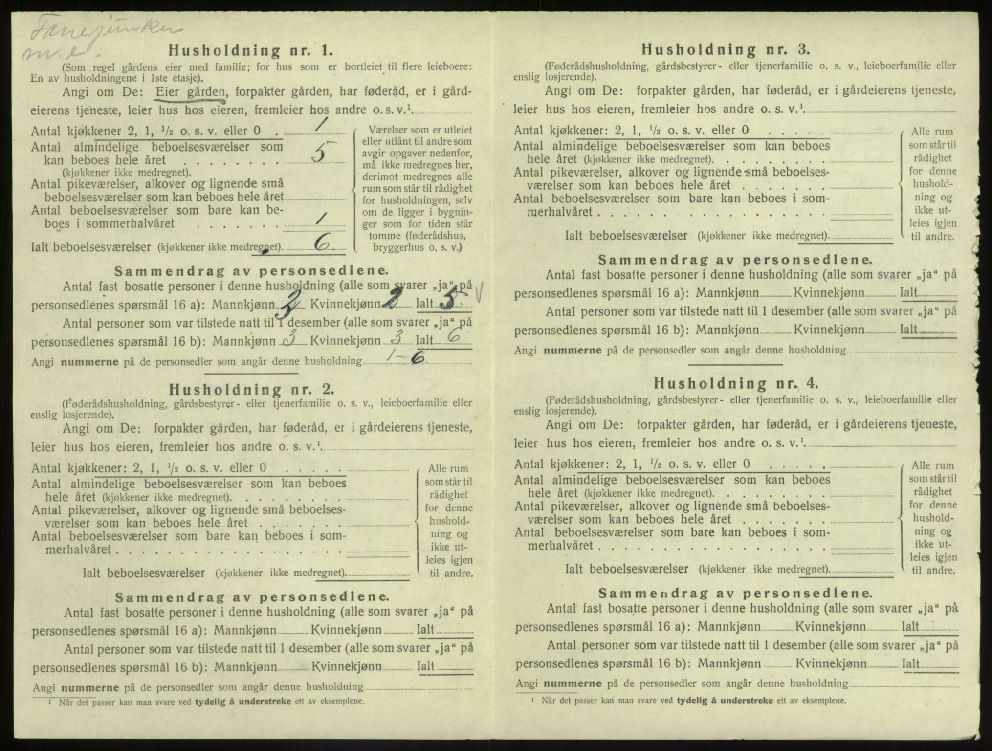 SAB, 1920 census for Fjaler, 1920, p. 899