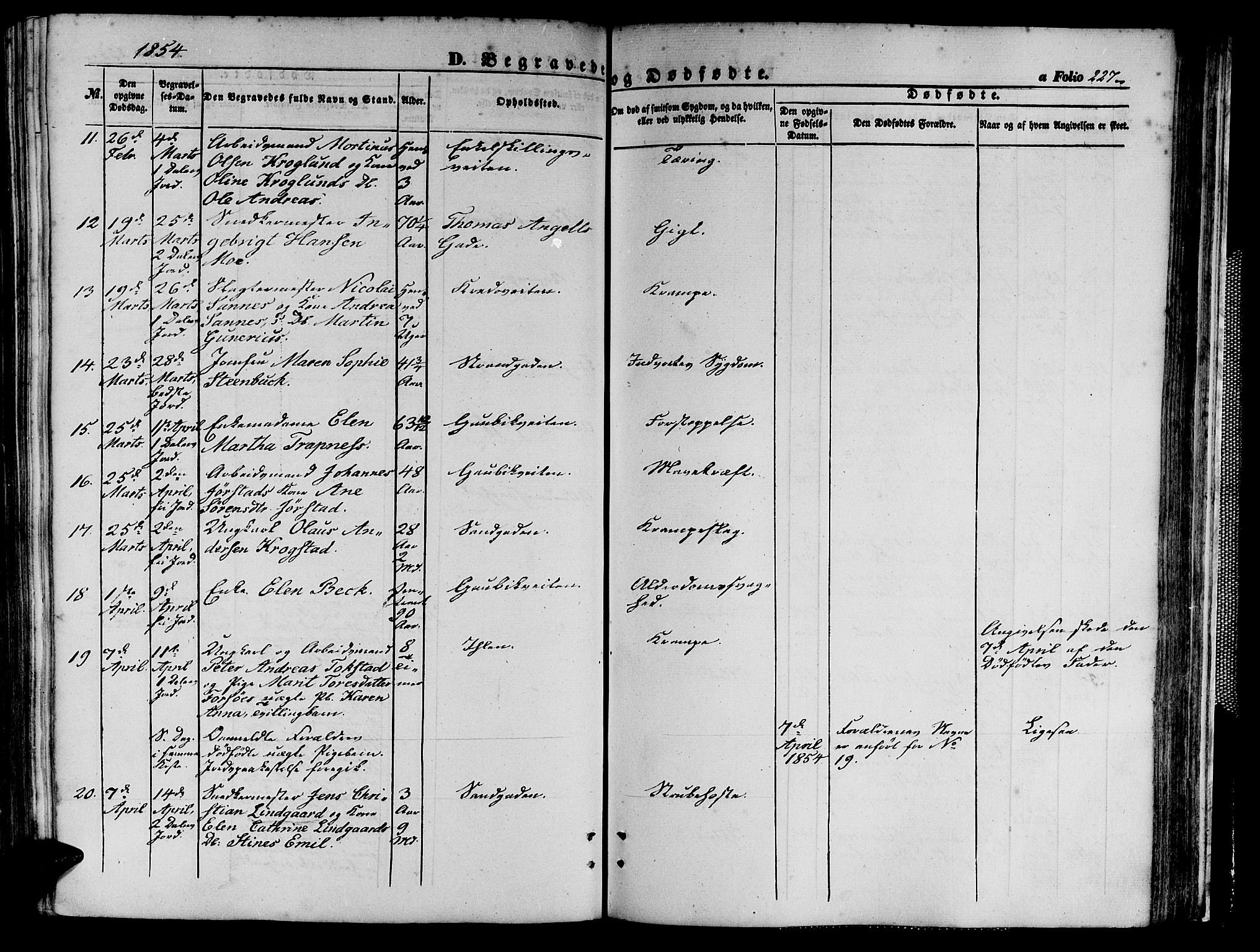 Ministerialprotokoller, klokkerbøker og fødselsregistre - Sør-Trøndelag, SAT/A-1456/602/L0138: Parish register (copy) no. 602C06, 1853-1858, p. 227