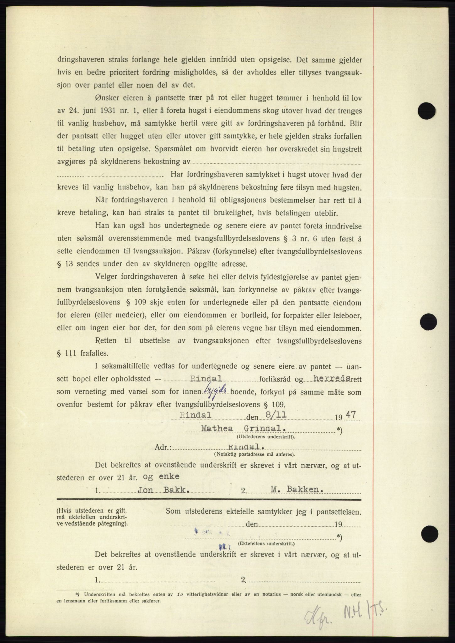 Nordmøre sorenskriveri, AV/SAT-A-4132/1/2/2Ca: Mortgage book no. B97, 1947-1948, Diary no: : 2632/1947