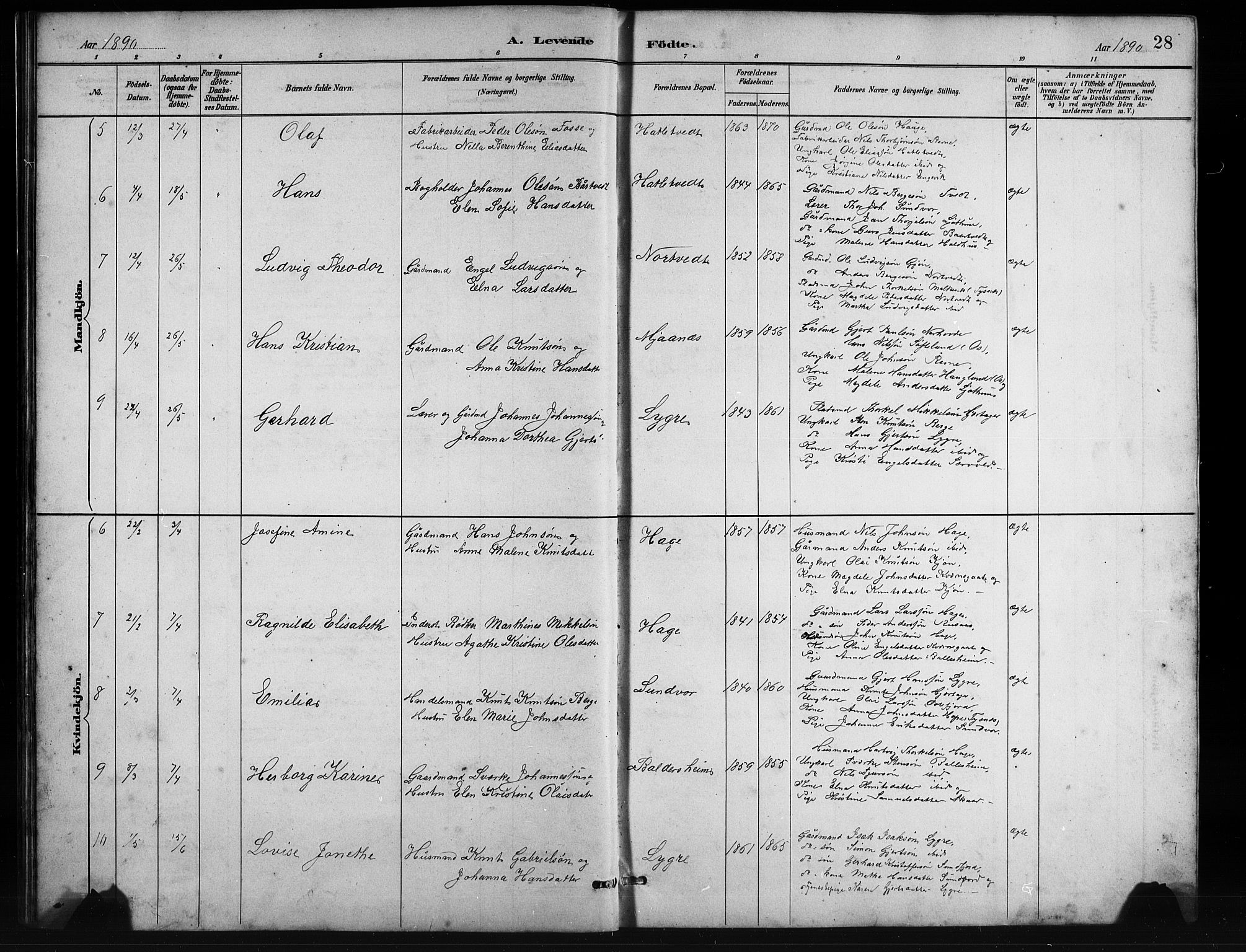Fusa sokneprestembete, SAB/A-75401/H/Hab: Parish register (copy) no. C 2, 1886-1926, p. 28
