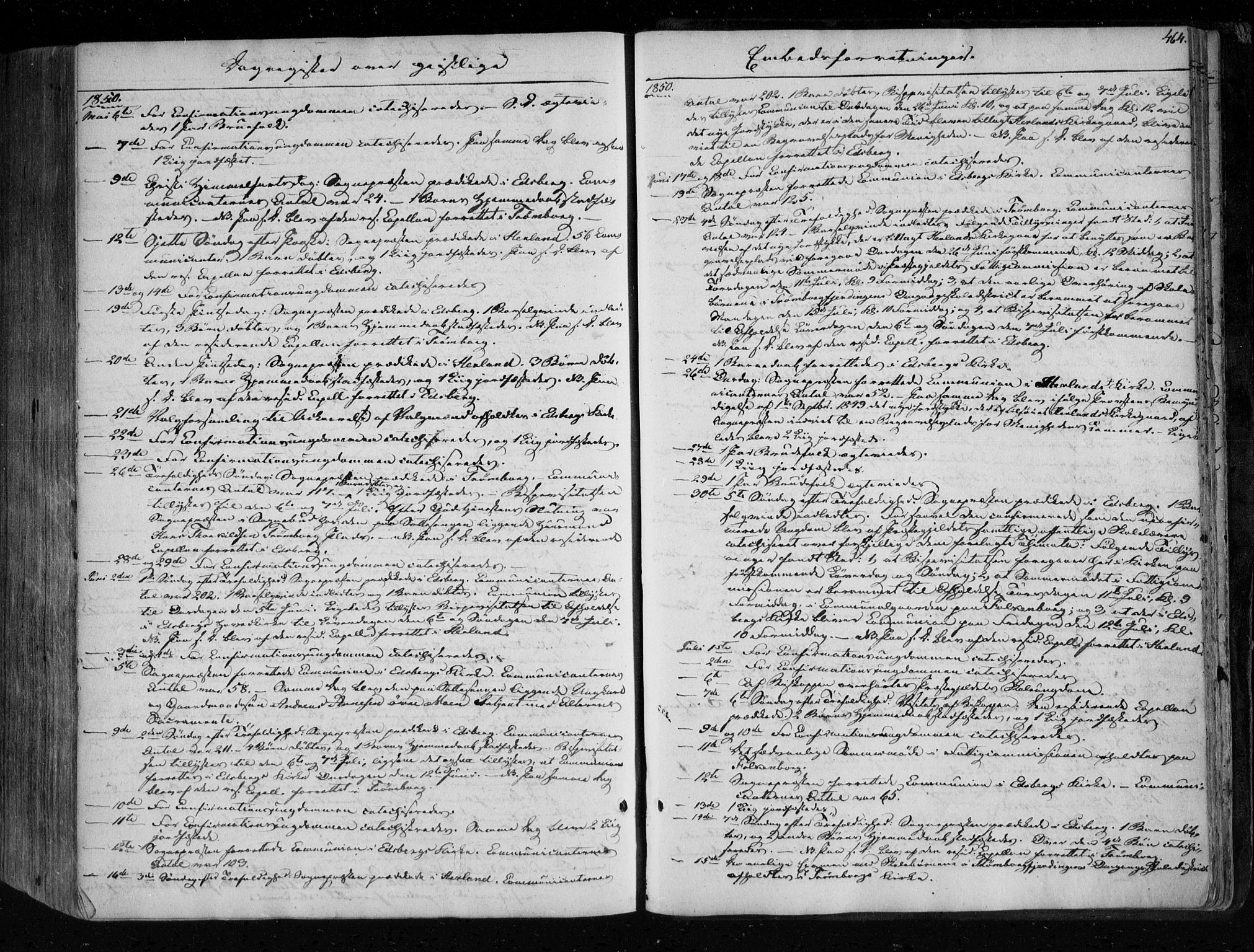Eidsberg prestekontor Kirkebøker, AV/SAO-A-10905/F/Fa/L0009: Parish register (official) no. I 9, 1849-1856, p. 464