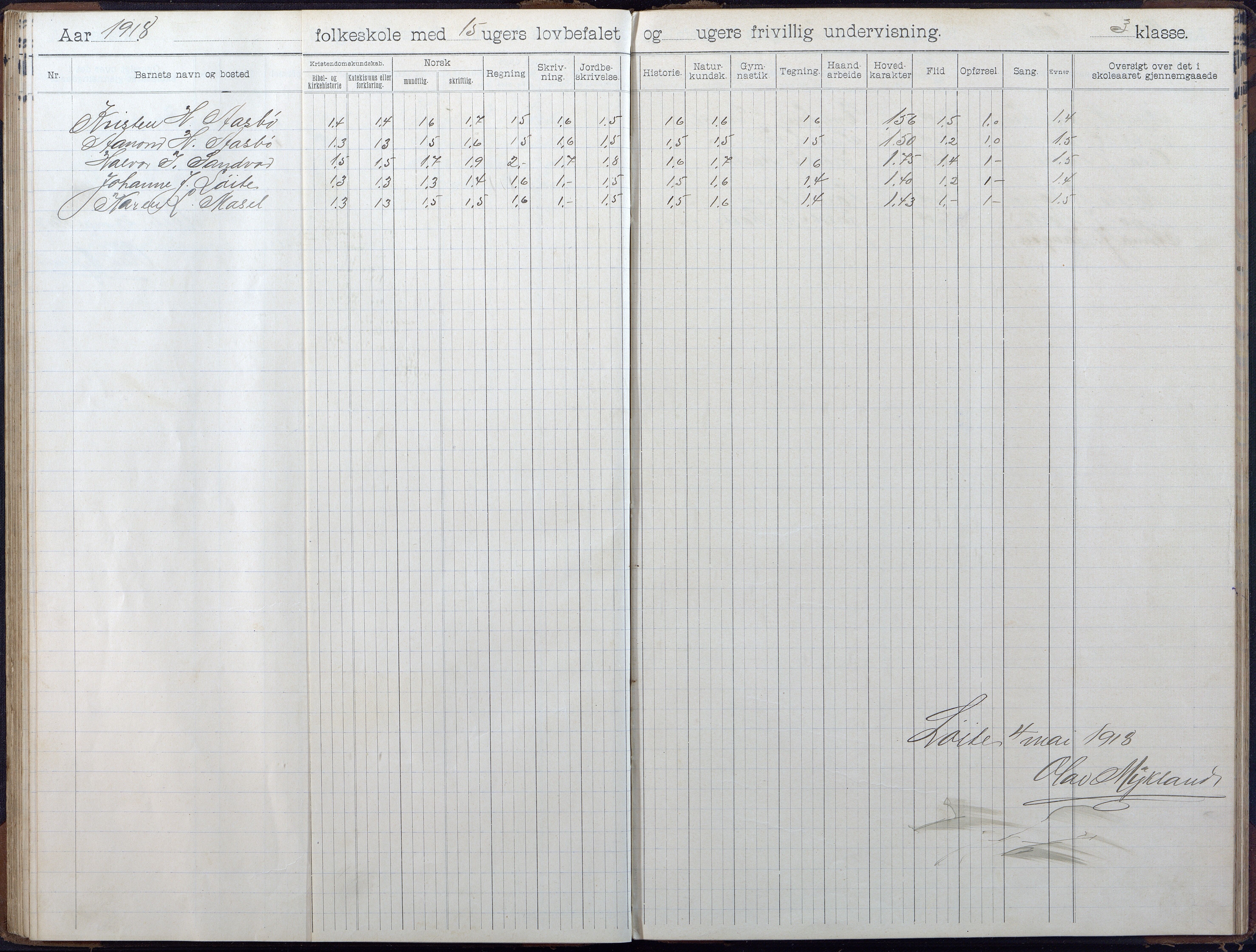 Gjerstad Kommune, Løite Skole, AAKS/KA0911-550c/F02/L0002: Skoleprotokoll, 1903-1921