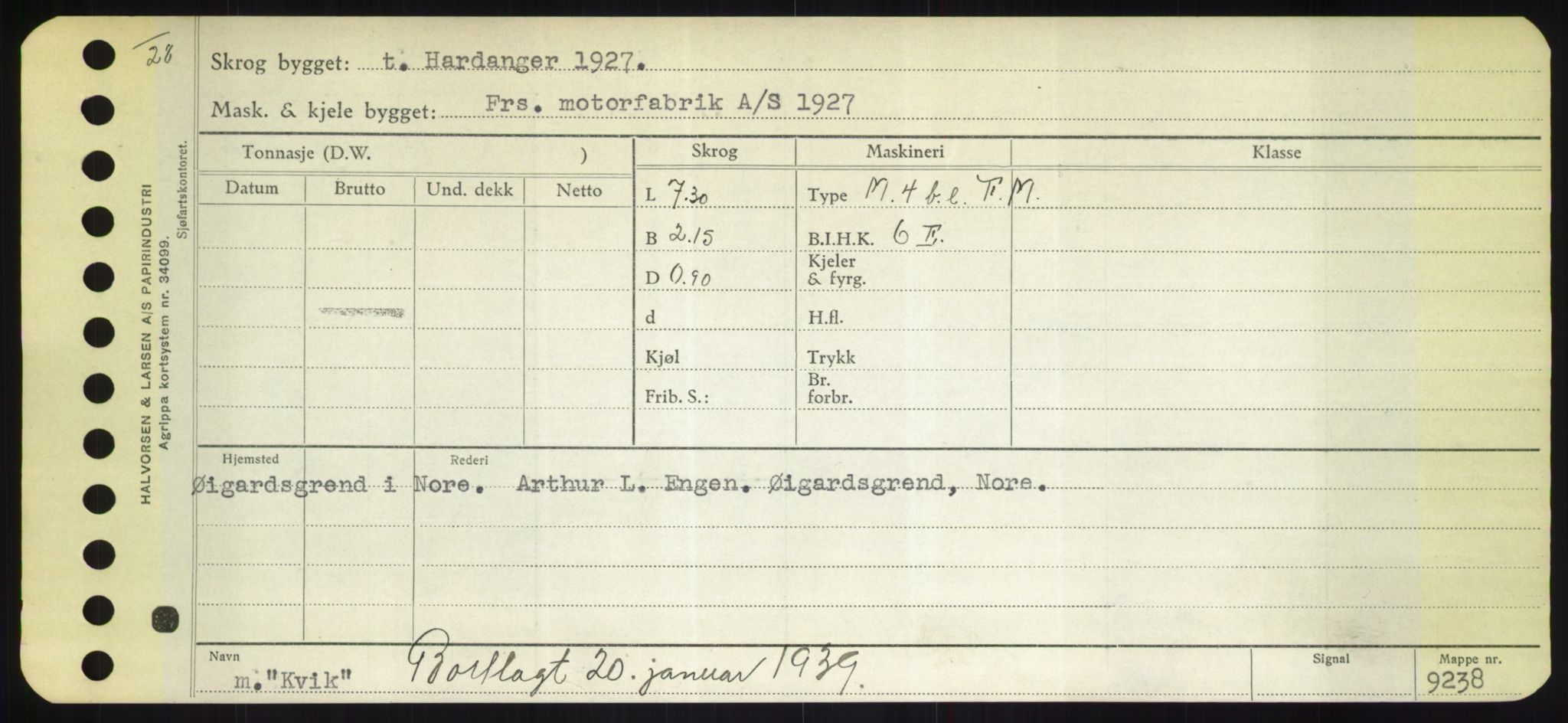 Sjøfartsdirektoratet med forløpere, Skipsmålingen, RA/S-1627/H/Hd/L0021: Fartøy, Kor-Kår, p. 325