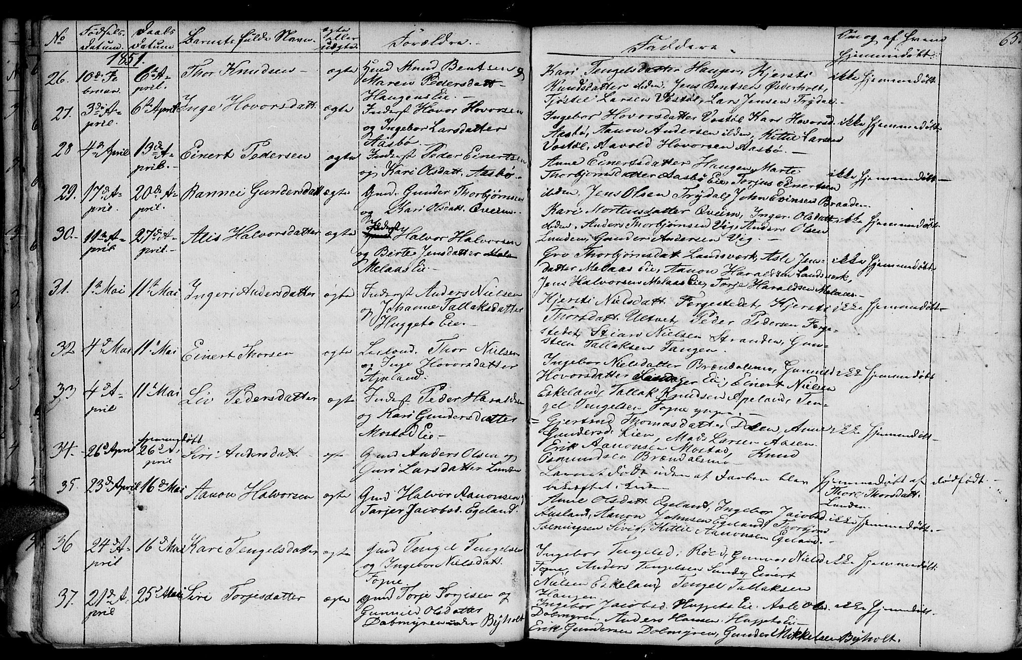 Gjerstad sokneprestkontor, AV/SAK-1111-0014/F/Fb/Fba/L0004: Parish register (copy) no. B 4, 1845-1853, p. 65