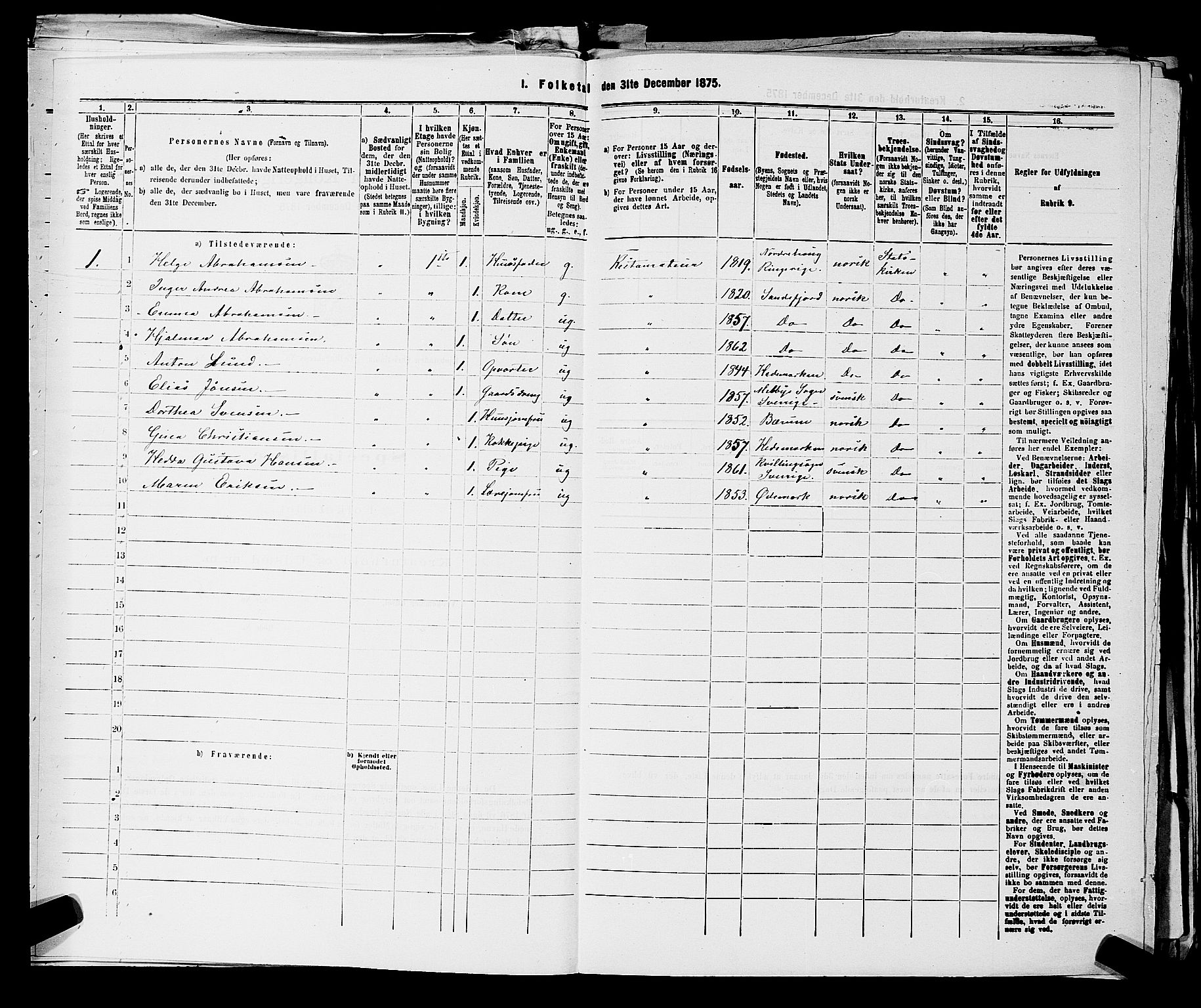 RA, 1875 census for 0301 Kristiania, 1875, p. 2790