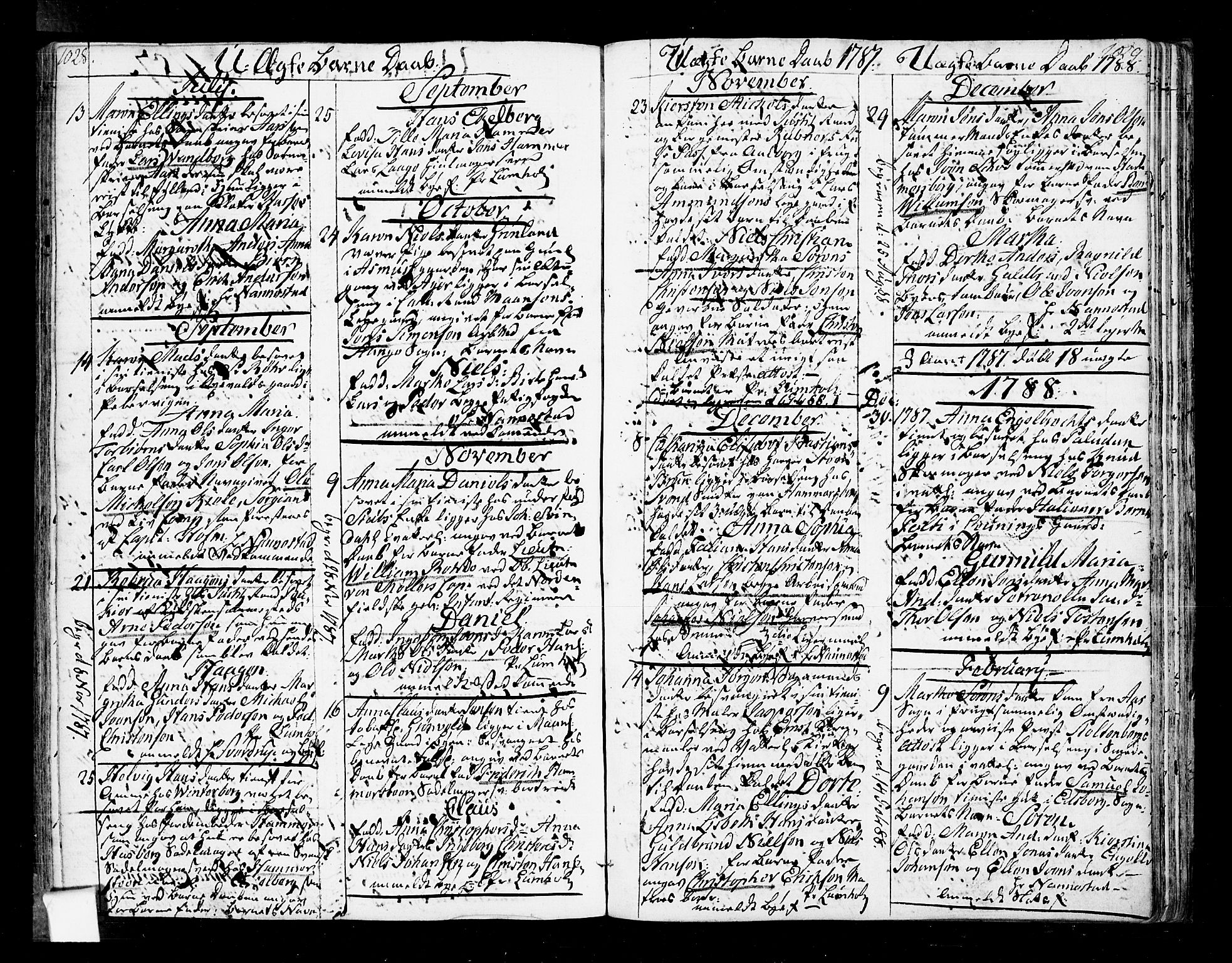 Oslo domkirke Kirkebøker, SAO/A-10752/F/Fa/L0005: Parish register (official) no. 5, 1787-1806, p. 1028-1029