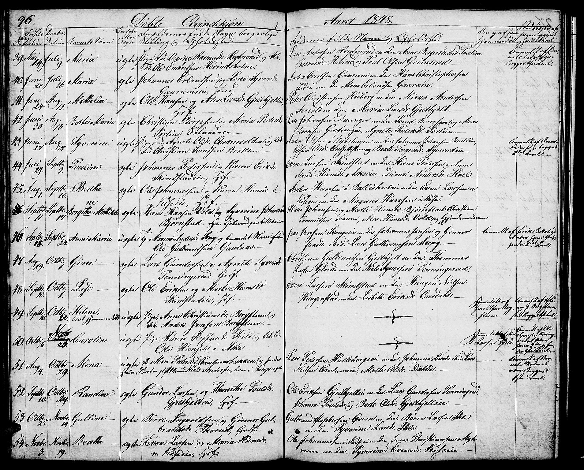 Nes prestekontor, Hedmark, AV/SAH-PREST-020/L/La/L0004: Parish register (copy) no. 4, 1832-1861, p. 96