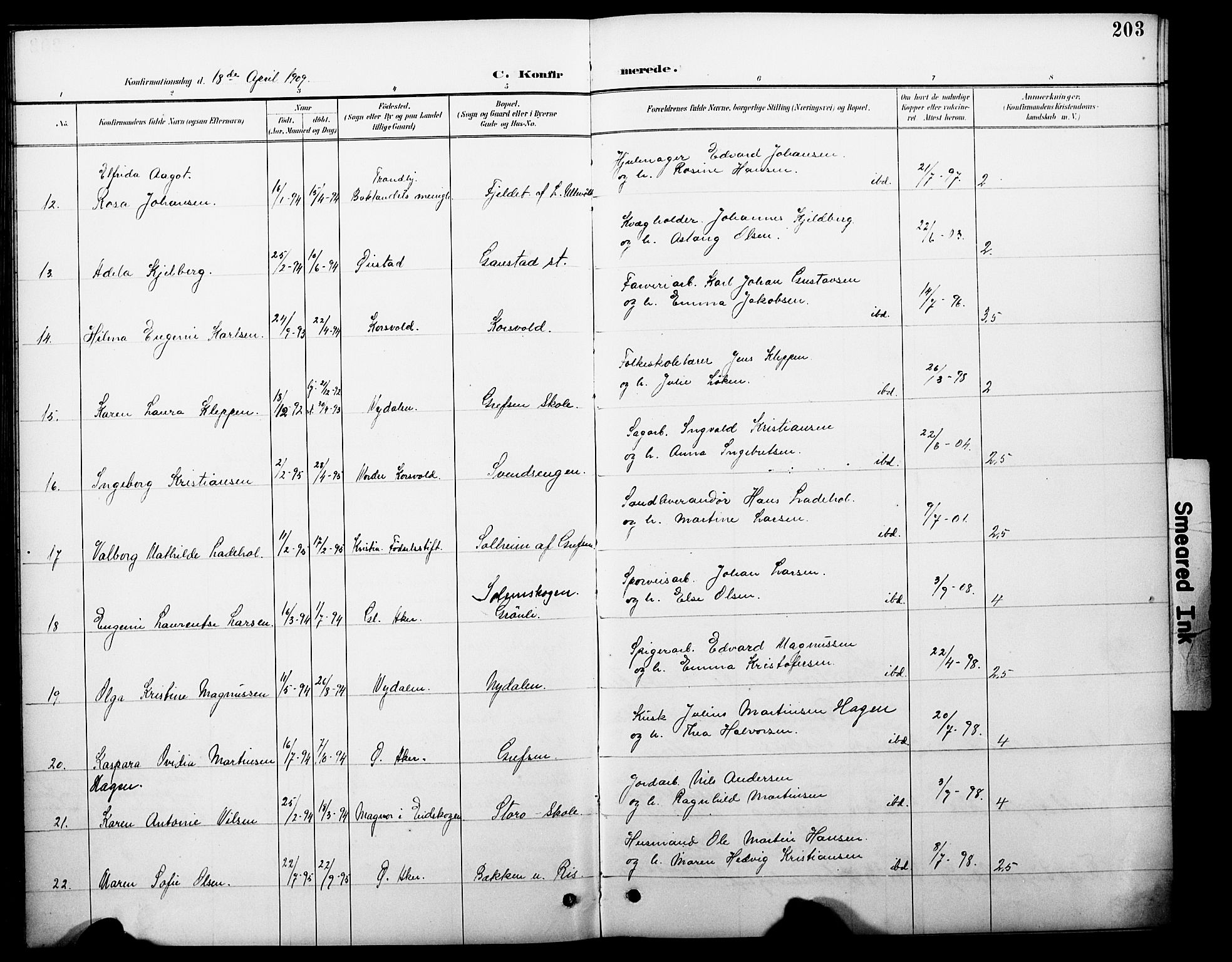 Vestre Aker prestekontor Kirkebøker, SAO/A-10025/F/Fa/L0012: Parish register (official) no. 12, 1894-1909, p. 203