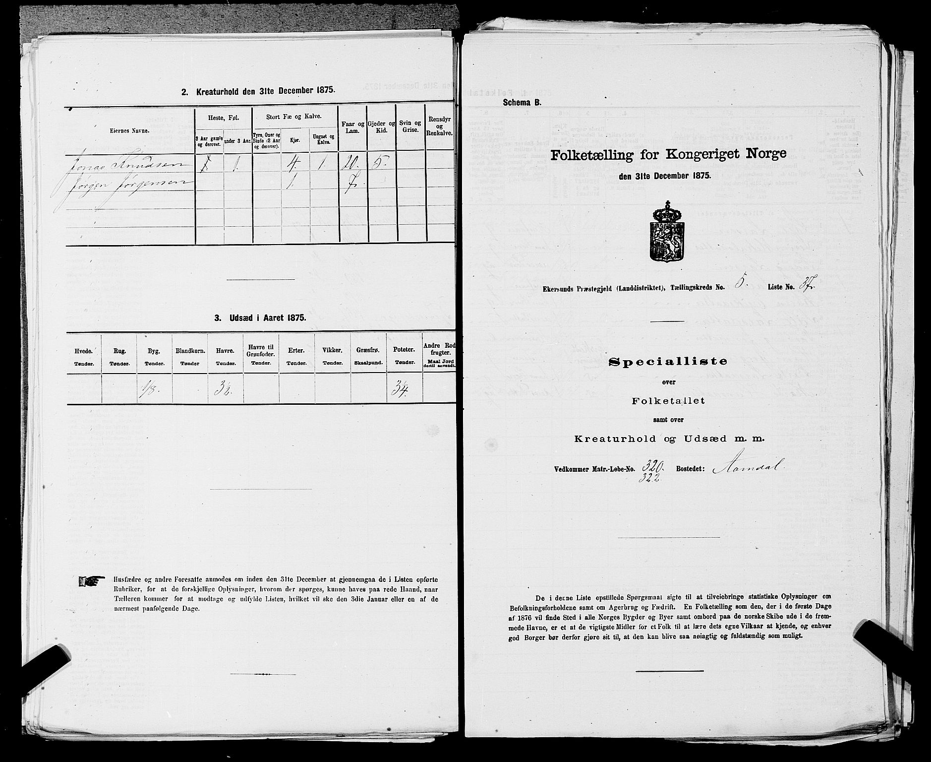 SAST, 1875 census for 1116L Eigersund/Eigersund og Ogna, 1875, p. 604