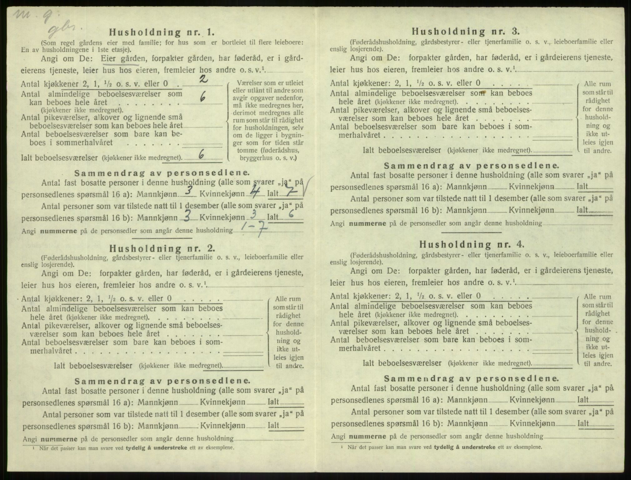 SAB, 1920 census for Askvoll, 1920, p. 320