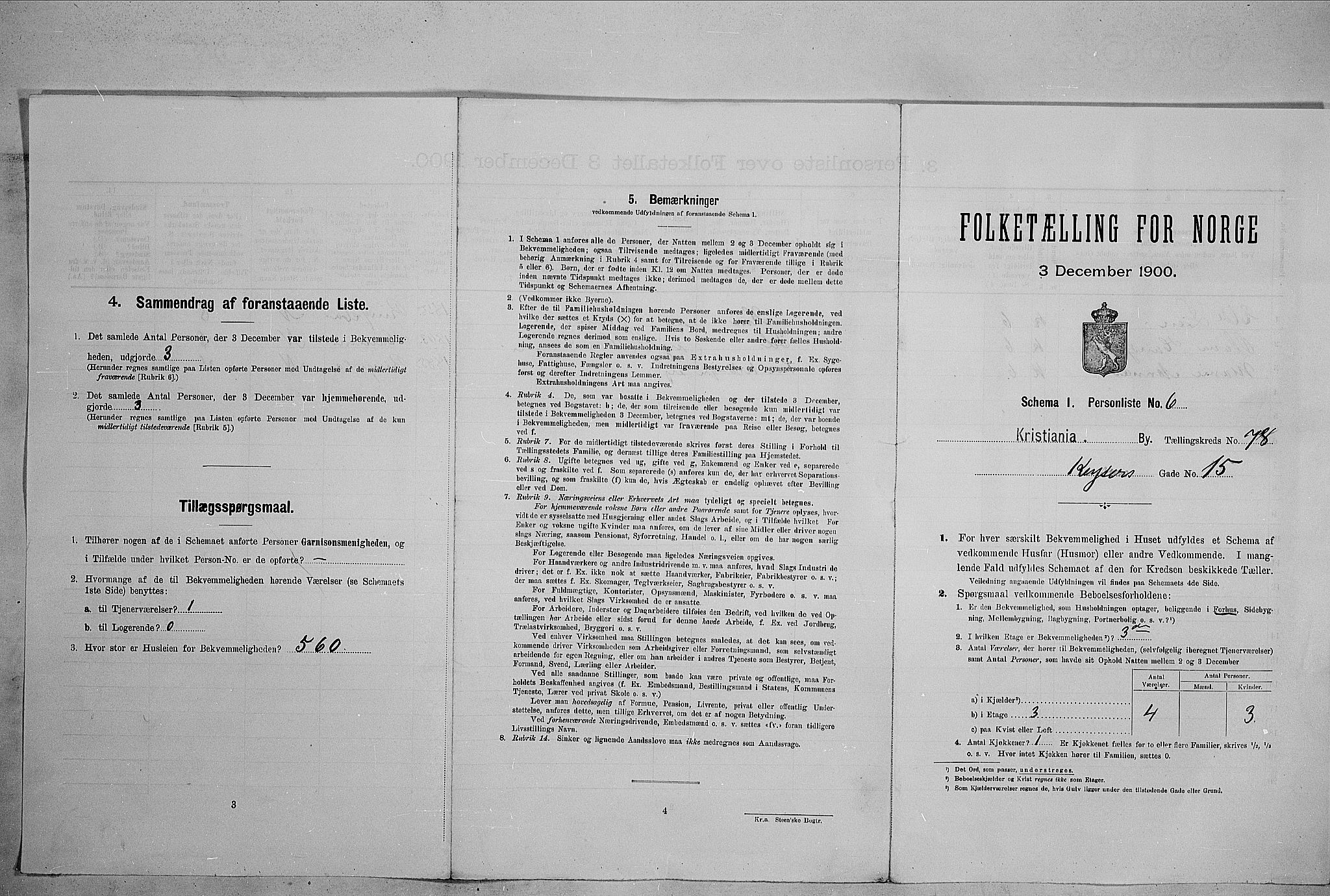 SAO, 1900 census for Kristiania, 1900, p. 45400