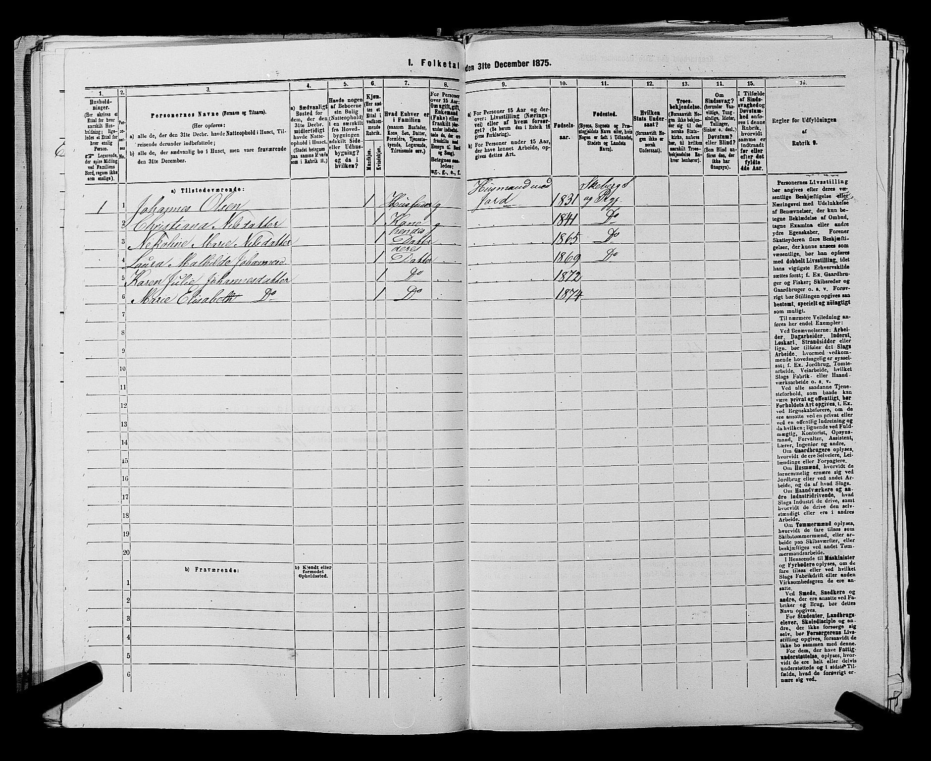 RA, 1875 census for 0115P Skjeberg, 1875, p. 889