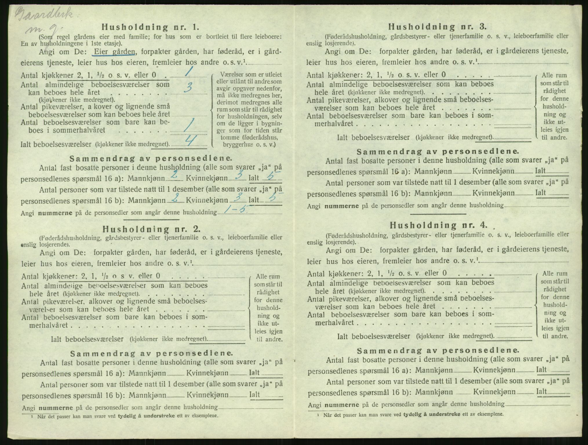 SAT, 1920 census for Tingvoll, 1920, p. 293