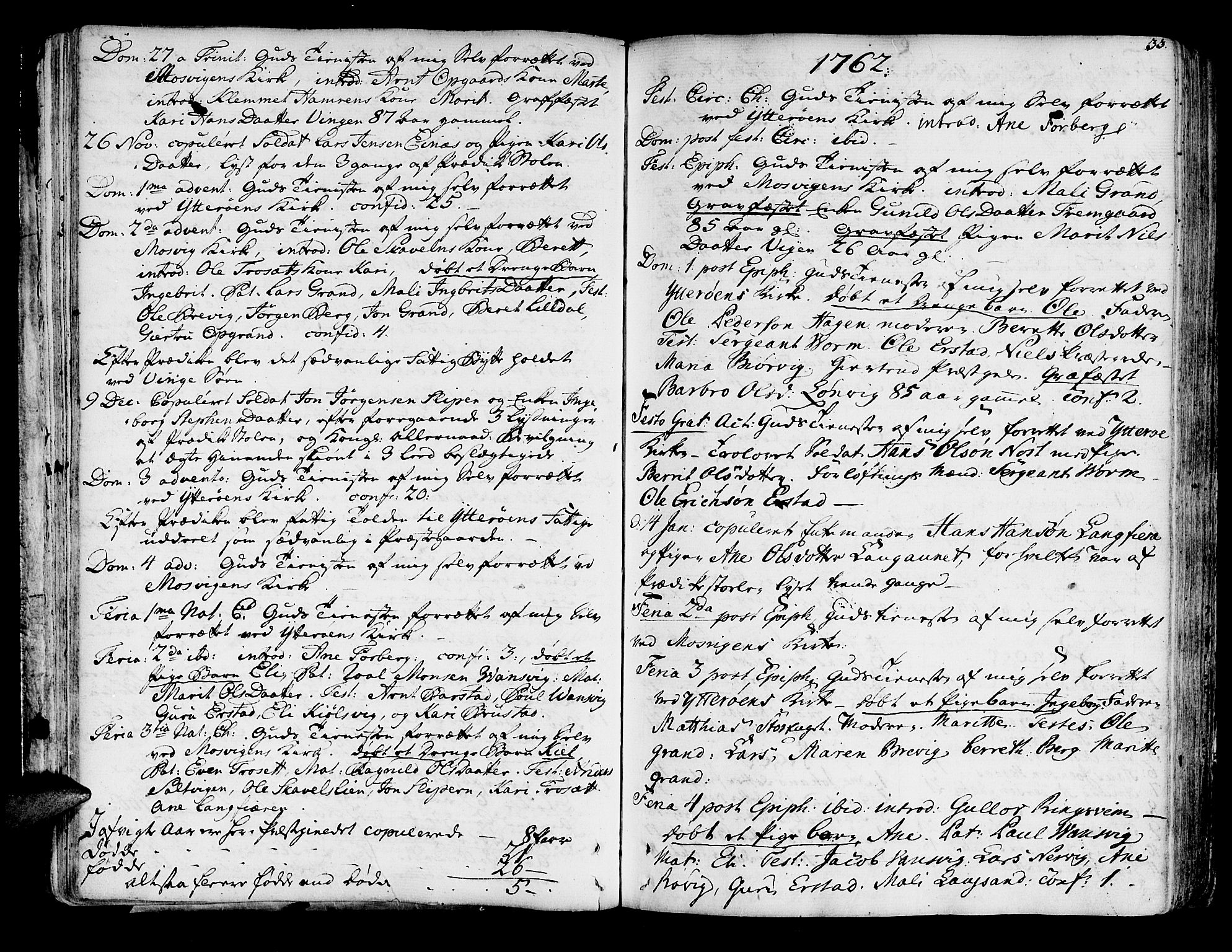Ministerialprotokoller, klokkerbøker og fødselsregistre - Nord-Trøndelag, SAT/A-1458/722/L0216: Parish register (official) no. 722A03, 1756-1816, p. 33