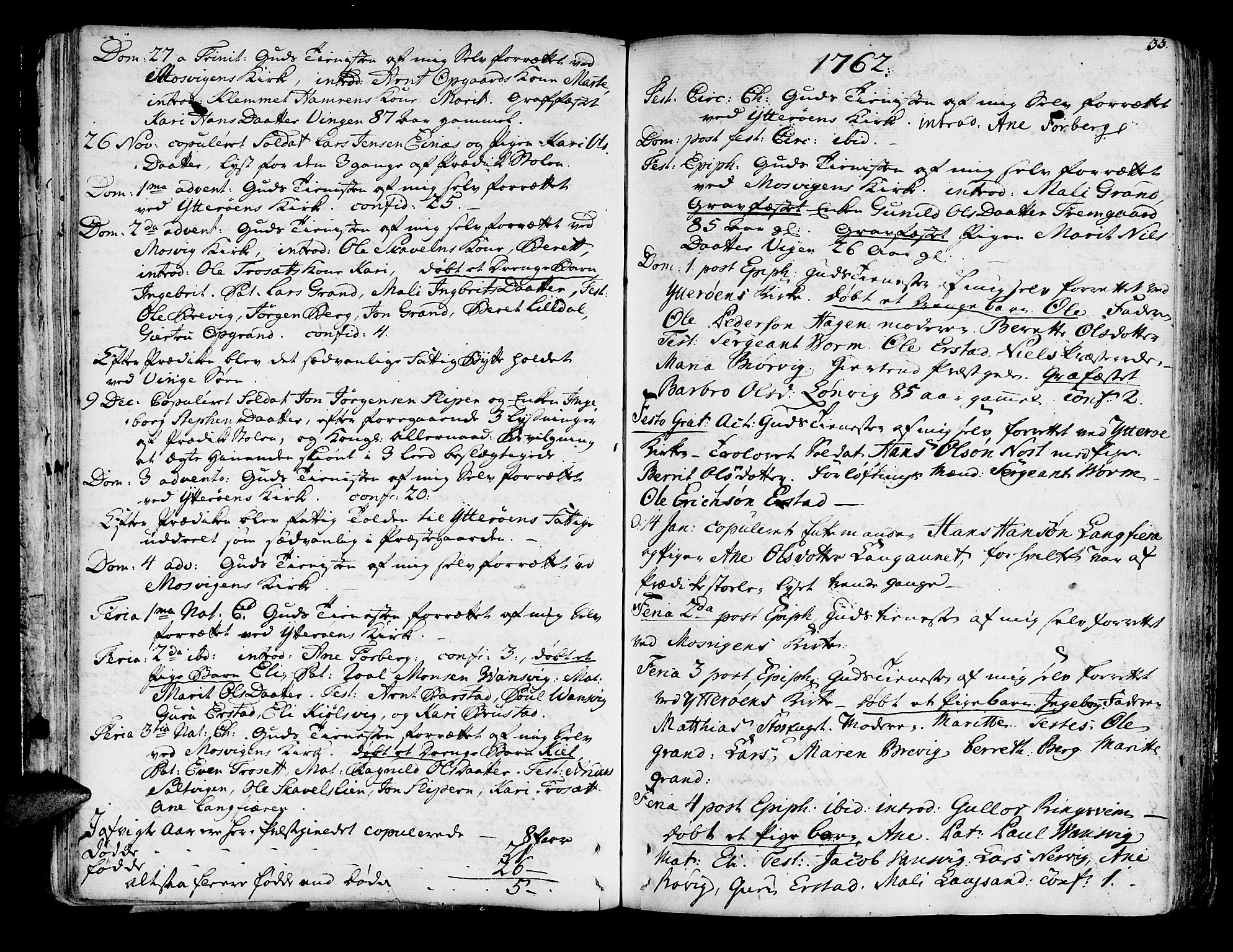 Ministerialprotokoller, klokkerbøker og fødselsregistre - Nord-Trøndelag, AV/SAT-A-1458/722/L0216: Parish register (official) no. 722A03, 1756-1816, p. 33