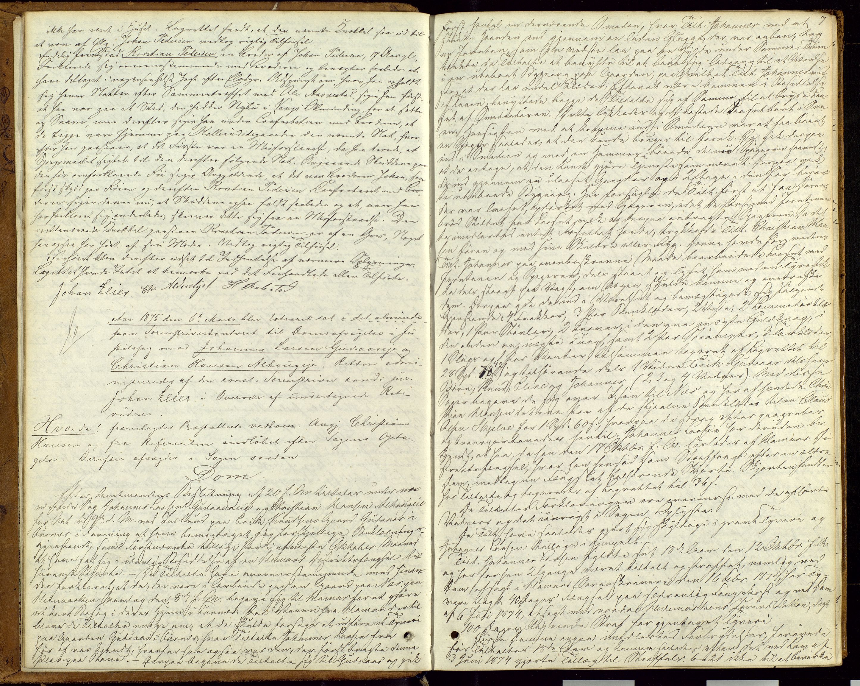 Hamar sorenskriveri, SAH/TING-030/G/Gc/L0003: Forhørs- og ekstrarettsprotokoll, 1875-1880, p. 6b-7a