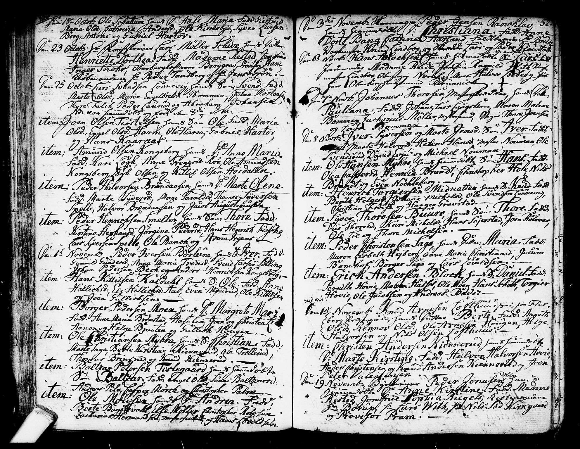 Kongsberg kirkebøker, AV/SAKO-A-22/F/Fa/L0007: Parish register (official) no. I 7, 1795-1816, p. 52